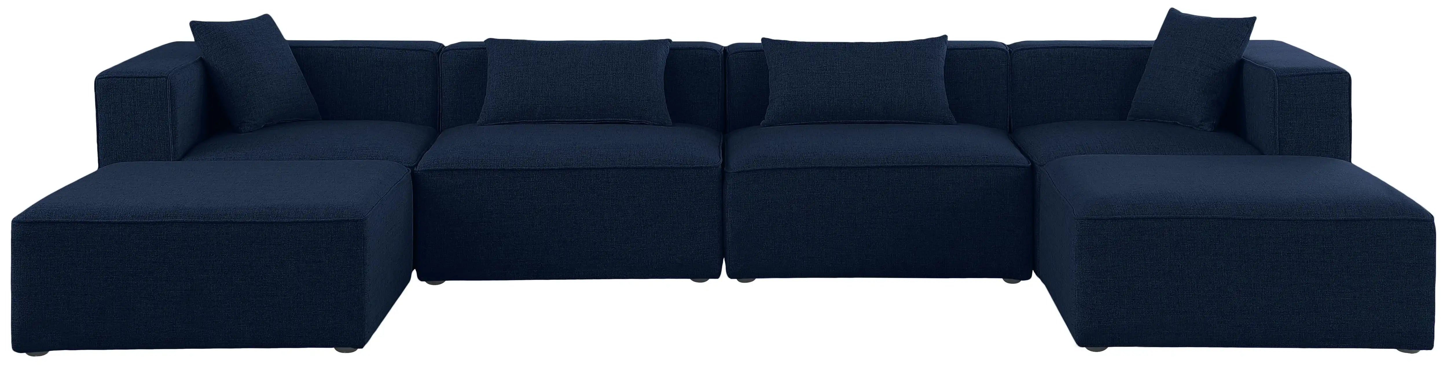 Cube - Linen 6 Piece Modular Double Chaise Sectional