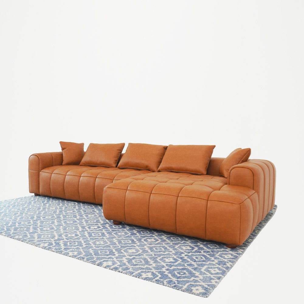 Clark - Sectional Right Sofa - Cognac - Best Buy Furniture