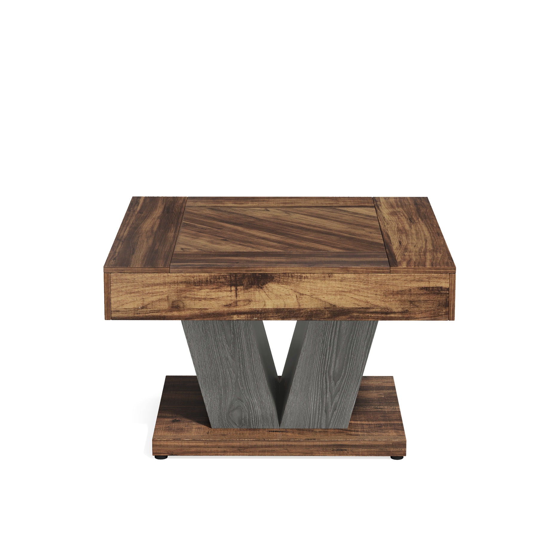 Square Coffee Table With Crisscross Base - Brown / Black