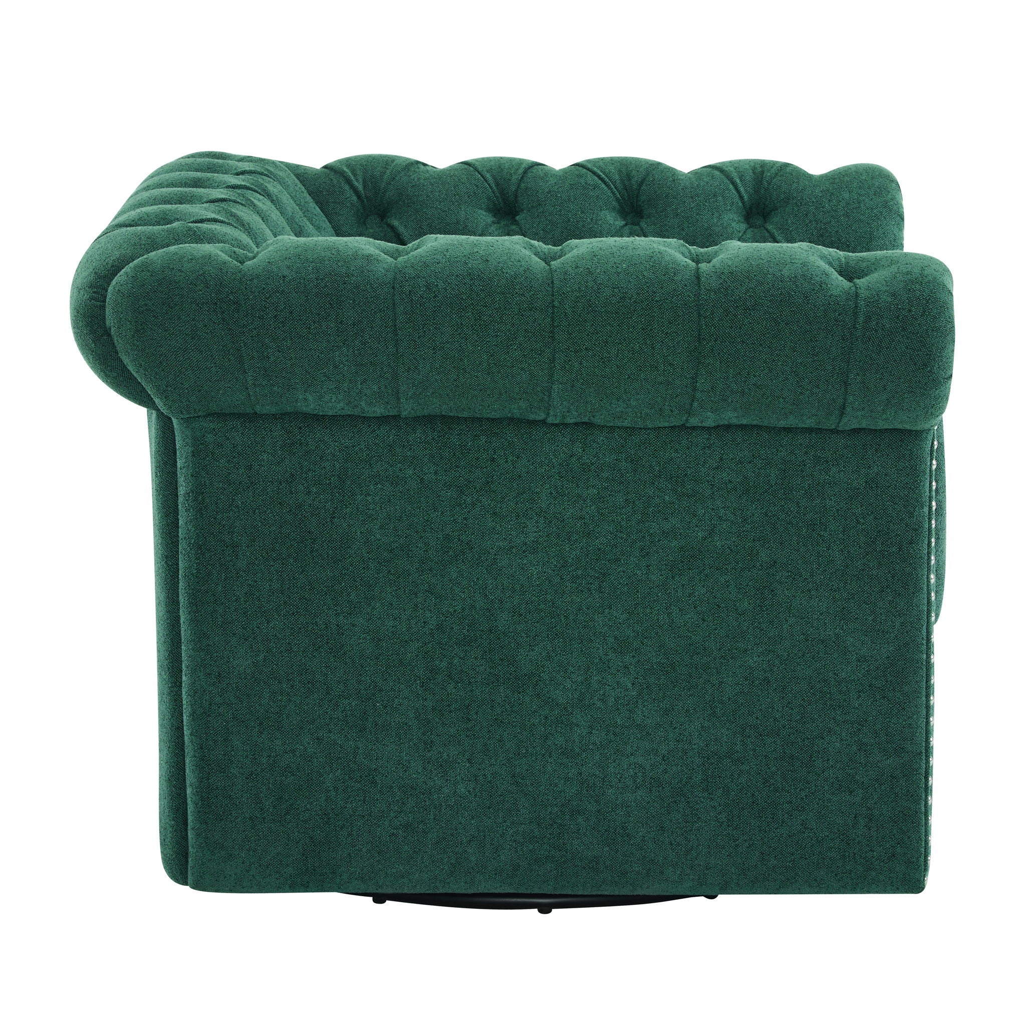 Chesterfield Style Swivel Club Chair With Button Tufted