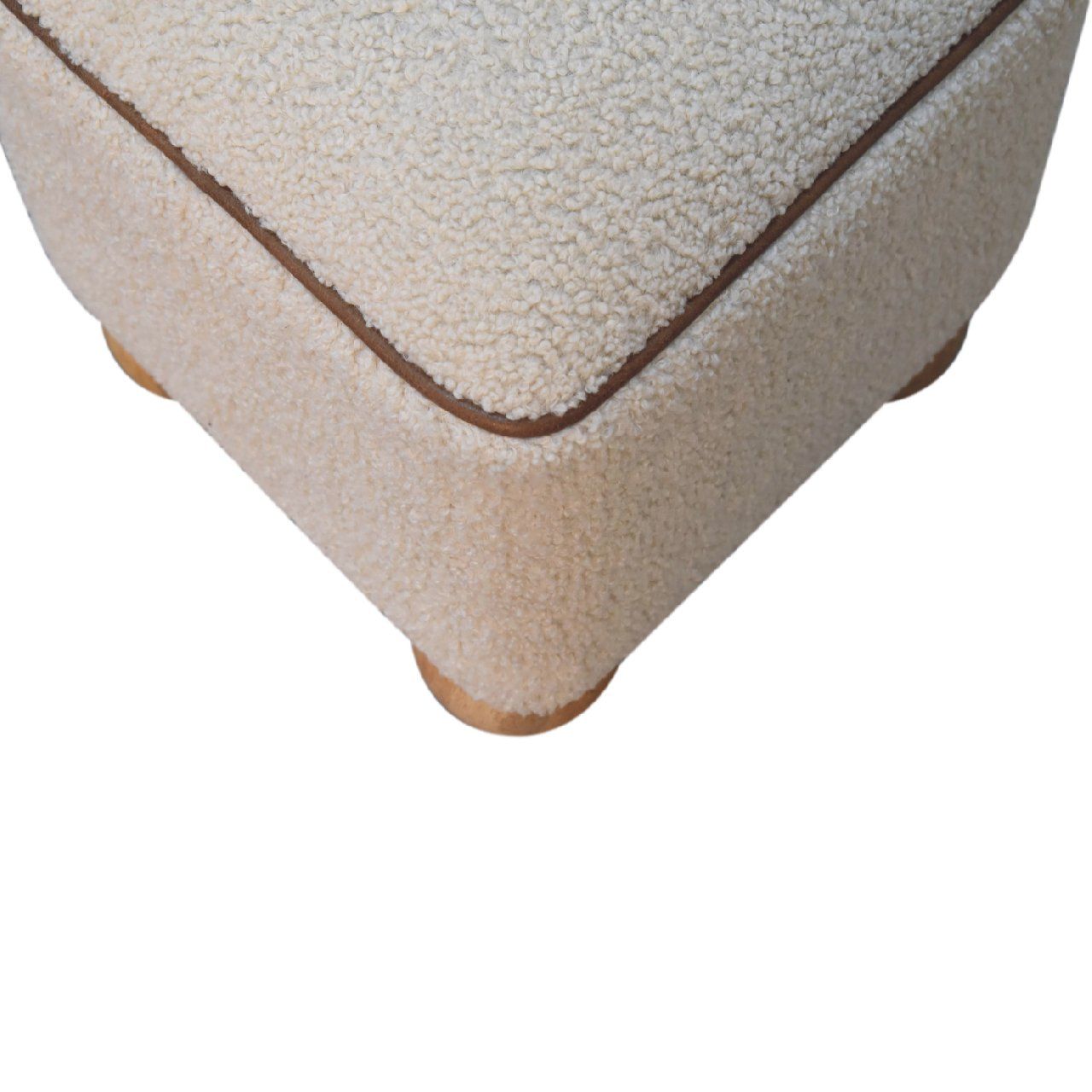 Serenity - Footstool With Ball Feet - Cream - Best Buy Furniture