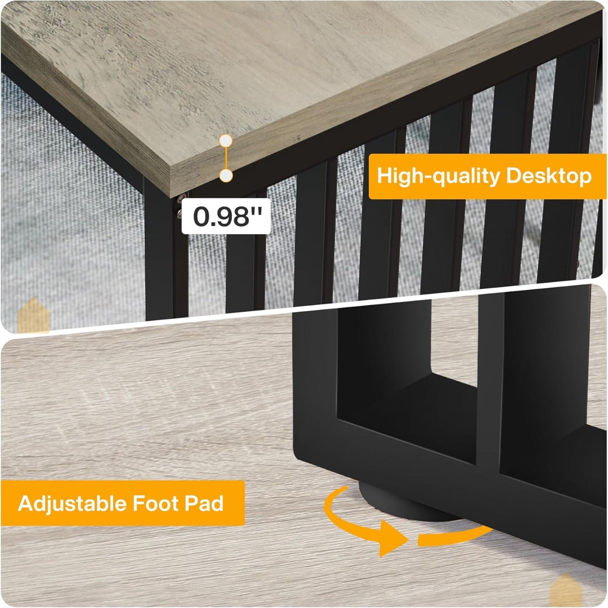 Double Computer Desk For 2 Person, Extra Long Workstation