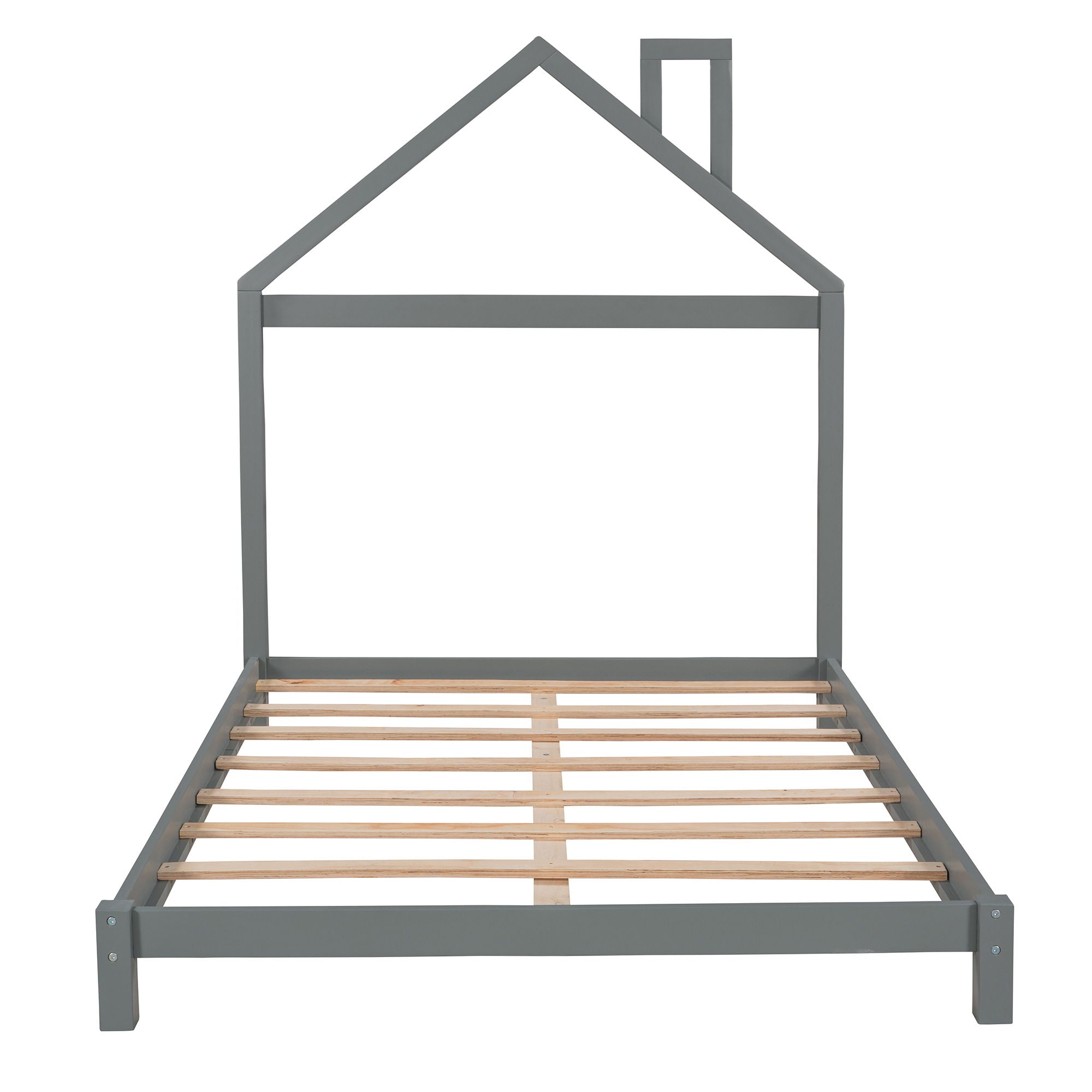 Platform Bed With House Shaped Headboard