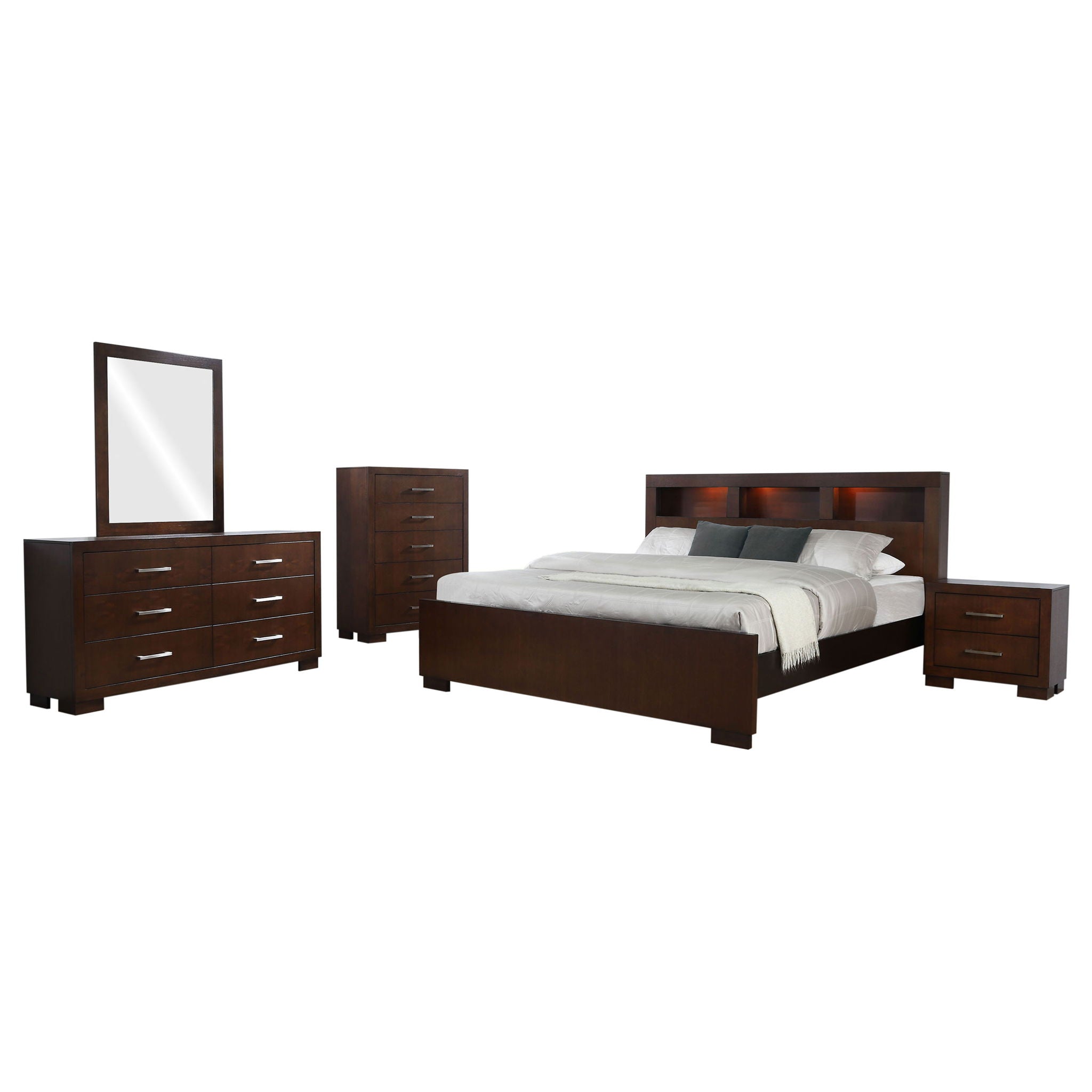 Polk - 5 Piece Queen Bedroom Set - Cappuccino