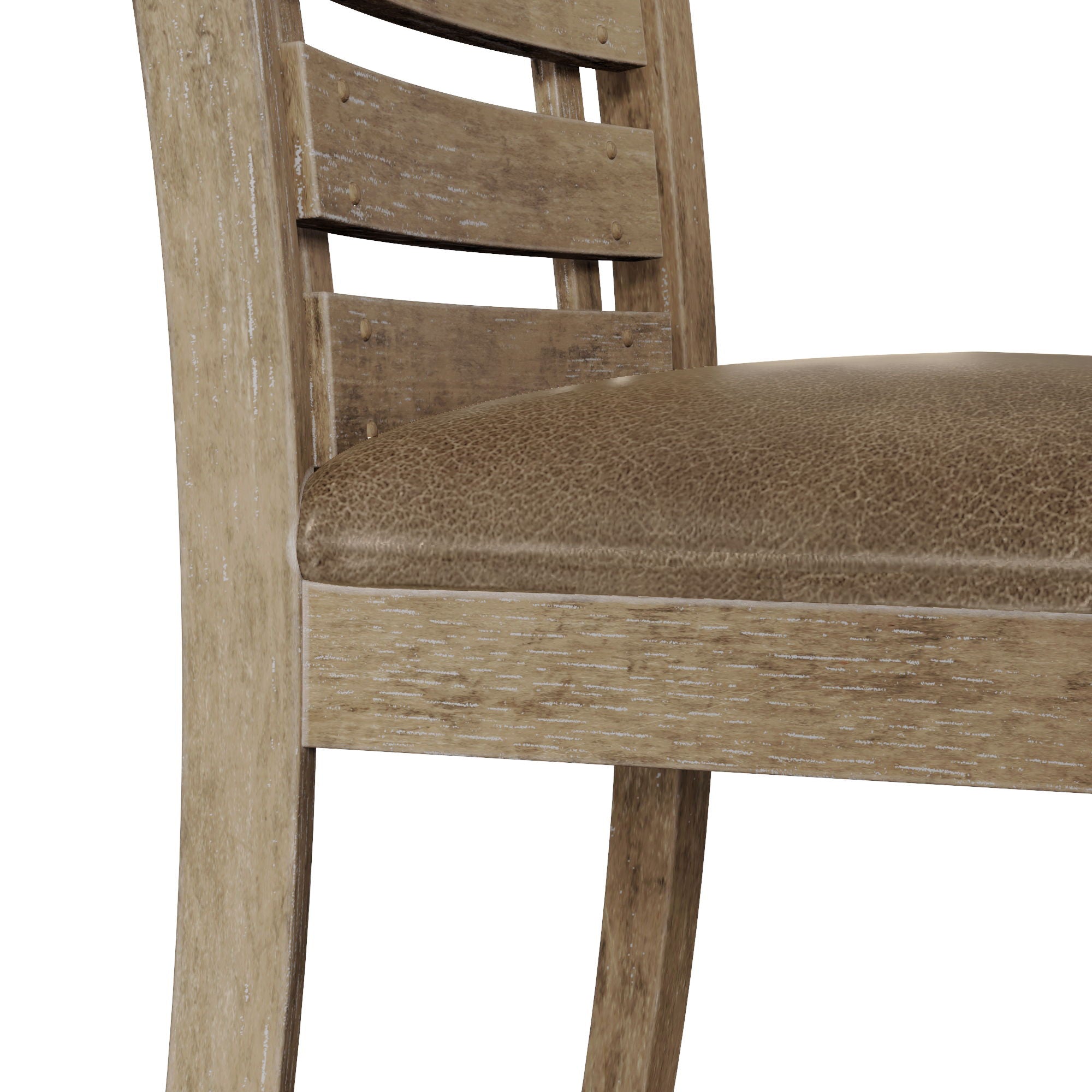 Dining Chairs Modern Farmhouse Rustic Look Distressed Design Ladderback Solid Wood (Set of 2) - Grayish Brown