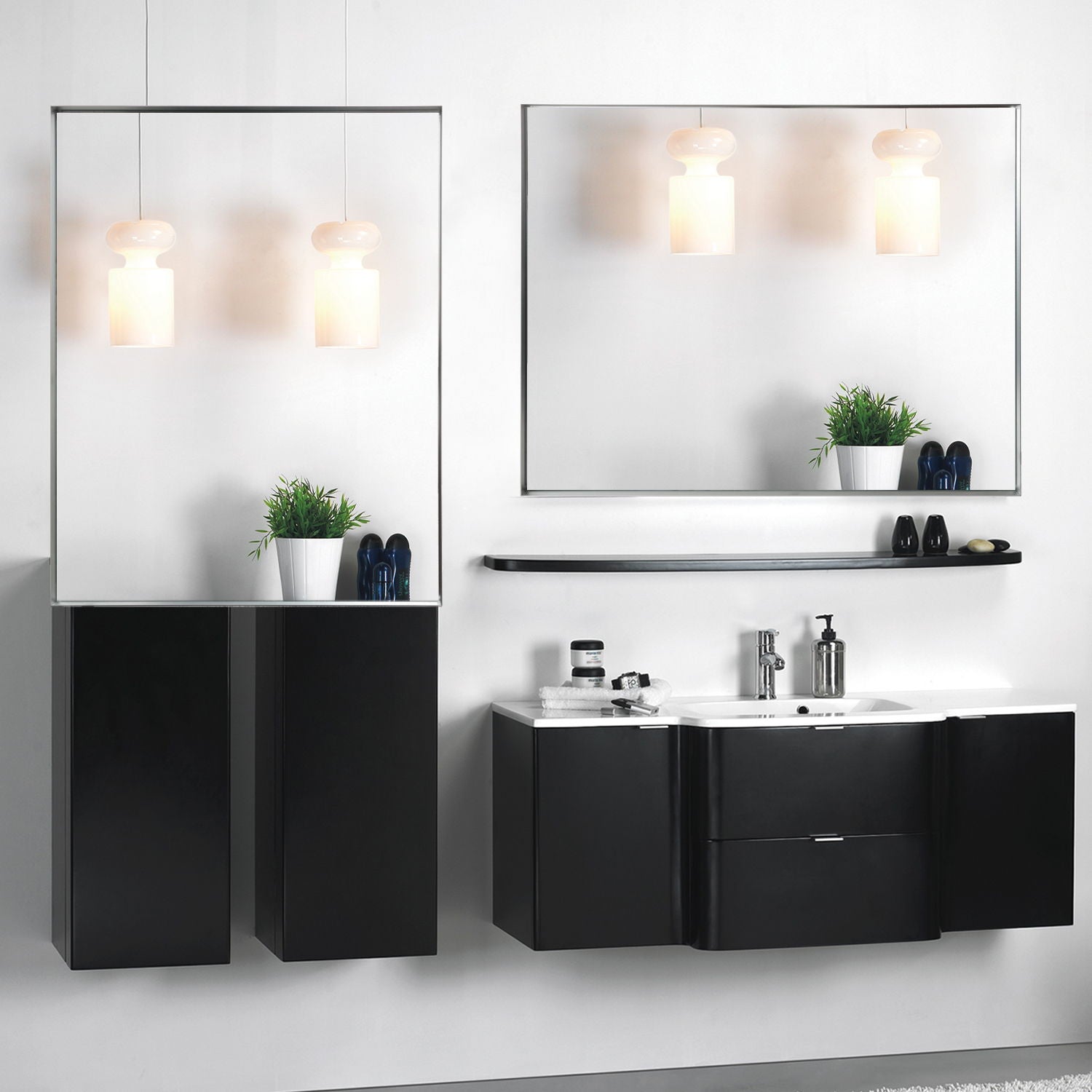 Glossy Framed Mirror For Bathroom Rectangular Wall Bathroom Mirror Metal Frame Farmhouse Mirror Large Decorative Square Corner Rectangle Mirror (Horizontal & Vertical) - Brushed Silver