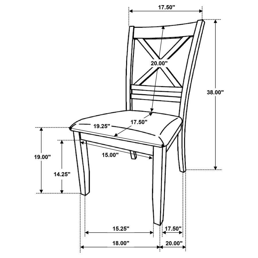 Hollis-Cross Back Wood Dining Side Chair (Set of 2) - White