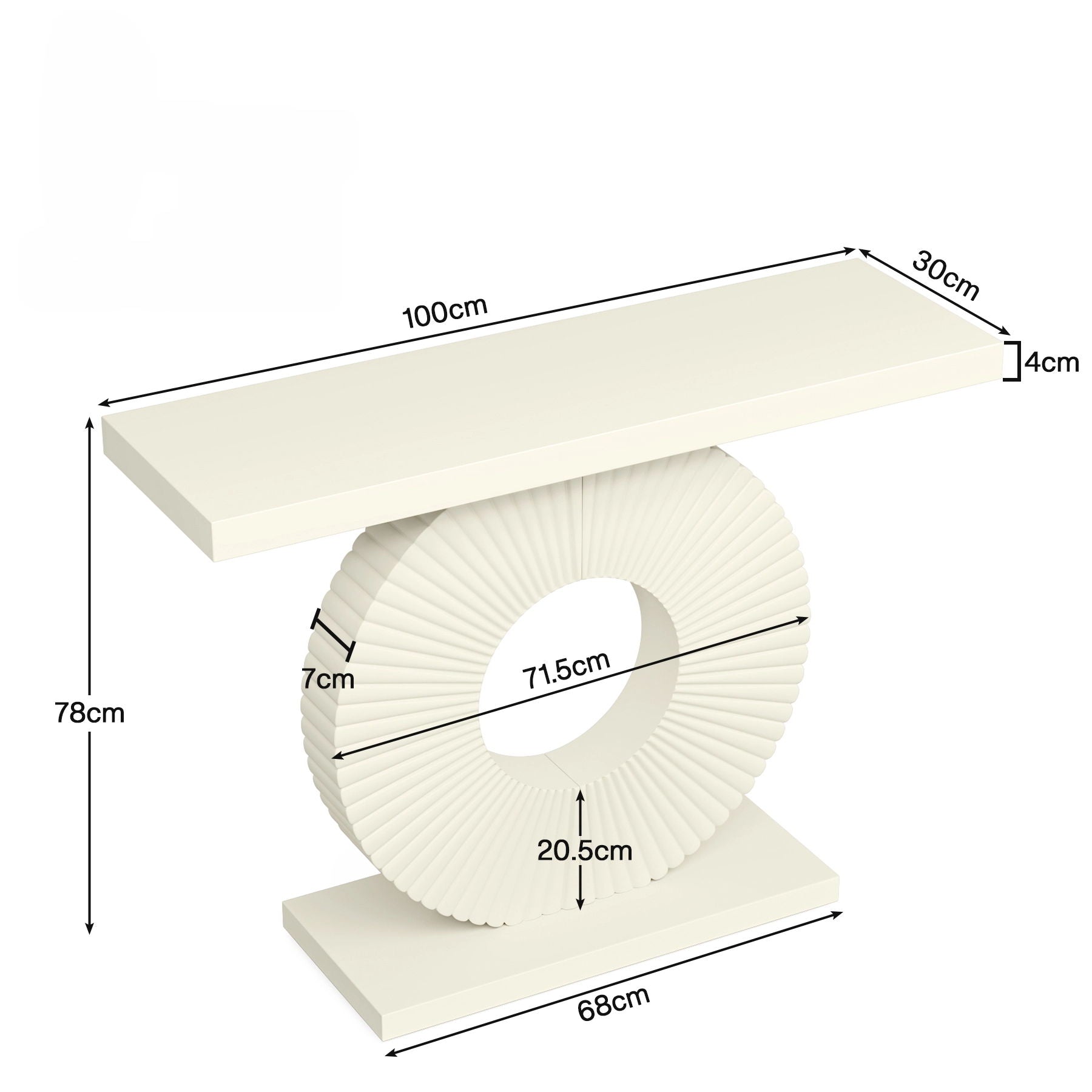 Modern Console Table With Sculptural Geometric Base