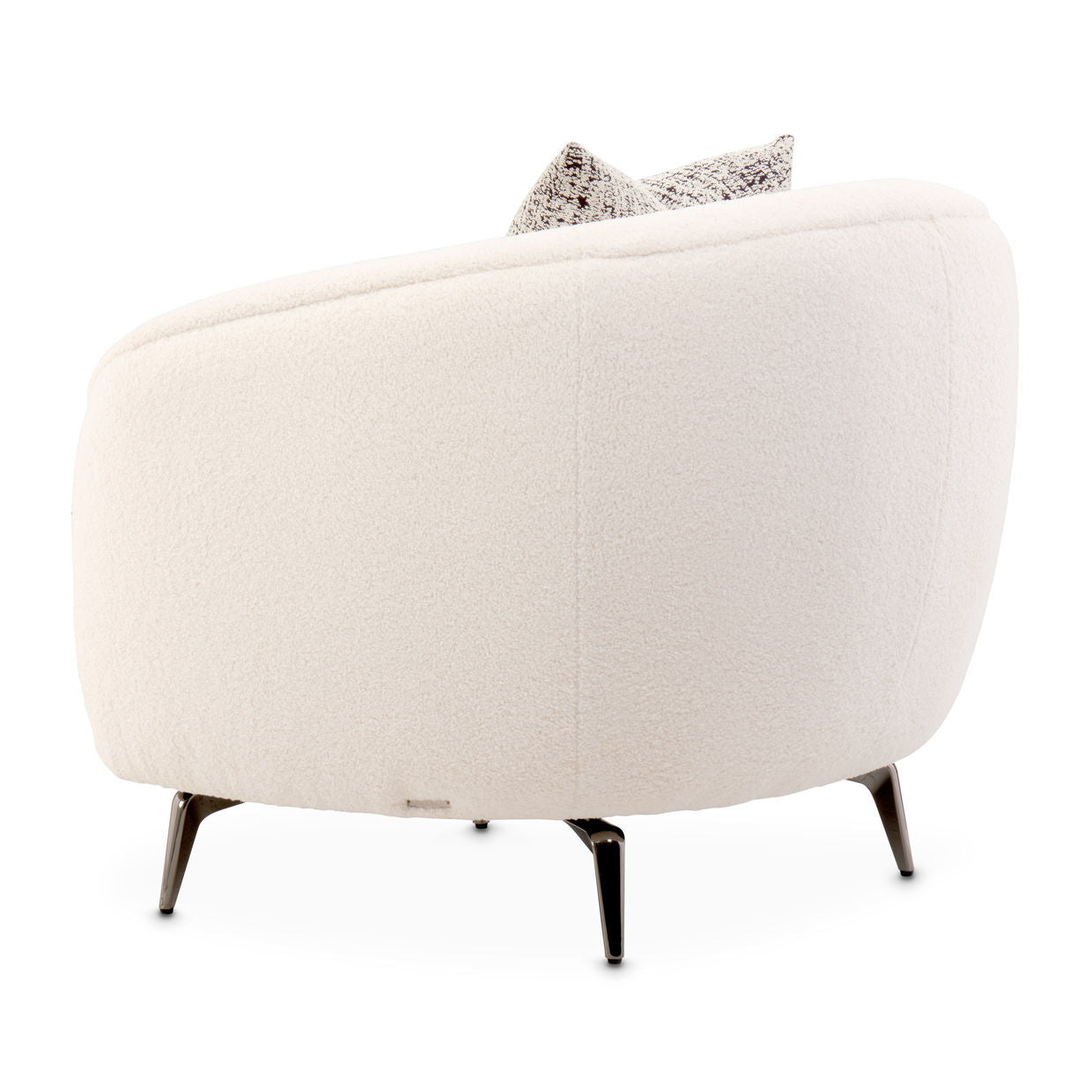 Noir Boucle - Accent Chair - Marshmallow/Black Nickel
