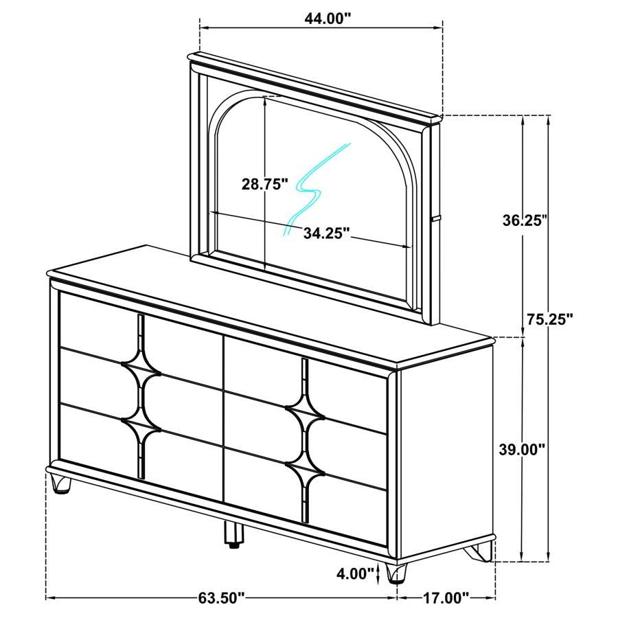 Olivia - 6-Drawer Dresser