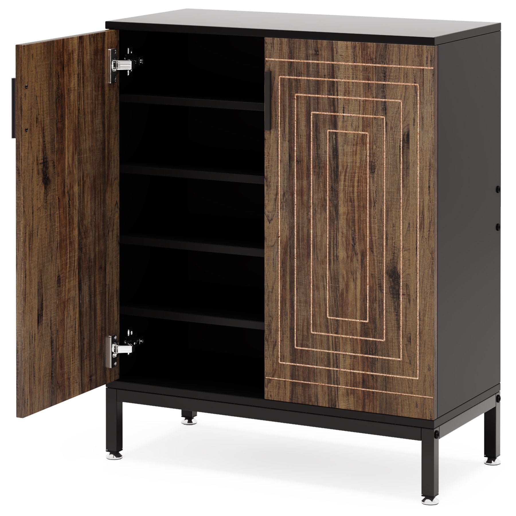 Shoe Cabinet With Doors, 5 Tiers Shoe Storage Organizer