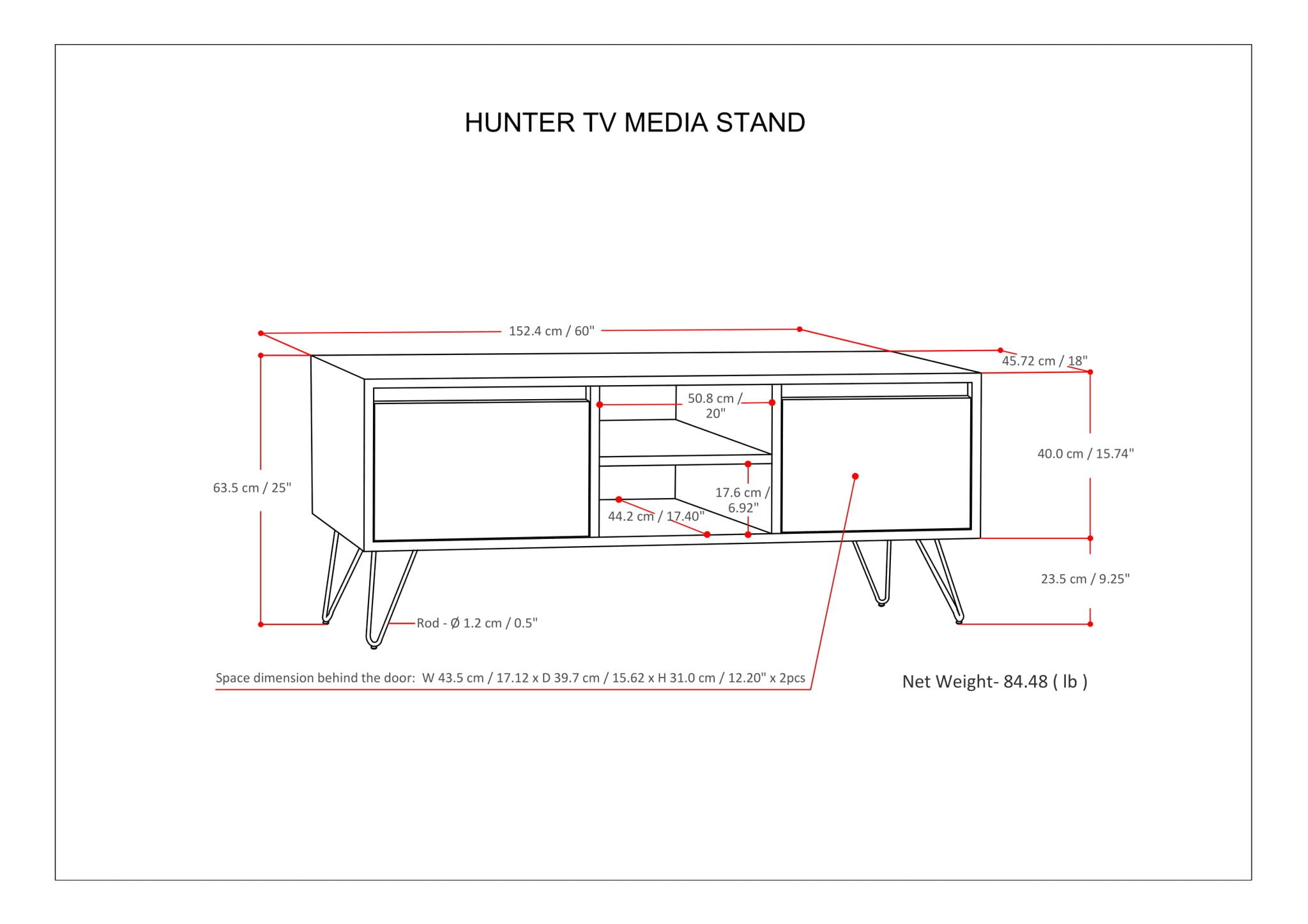 Hunter - Handcrafted TV Media Stand
