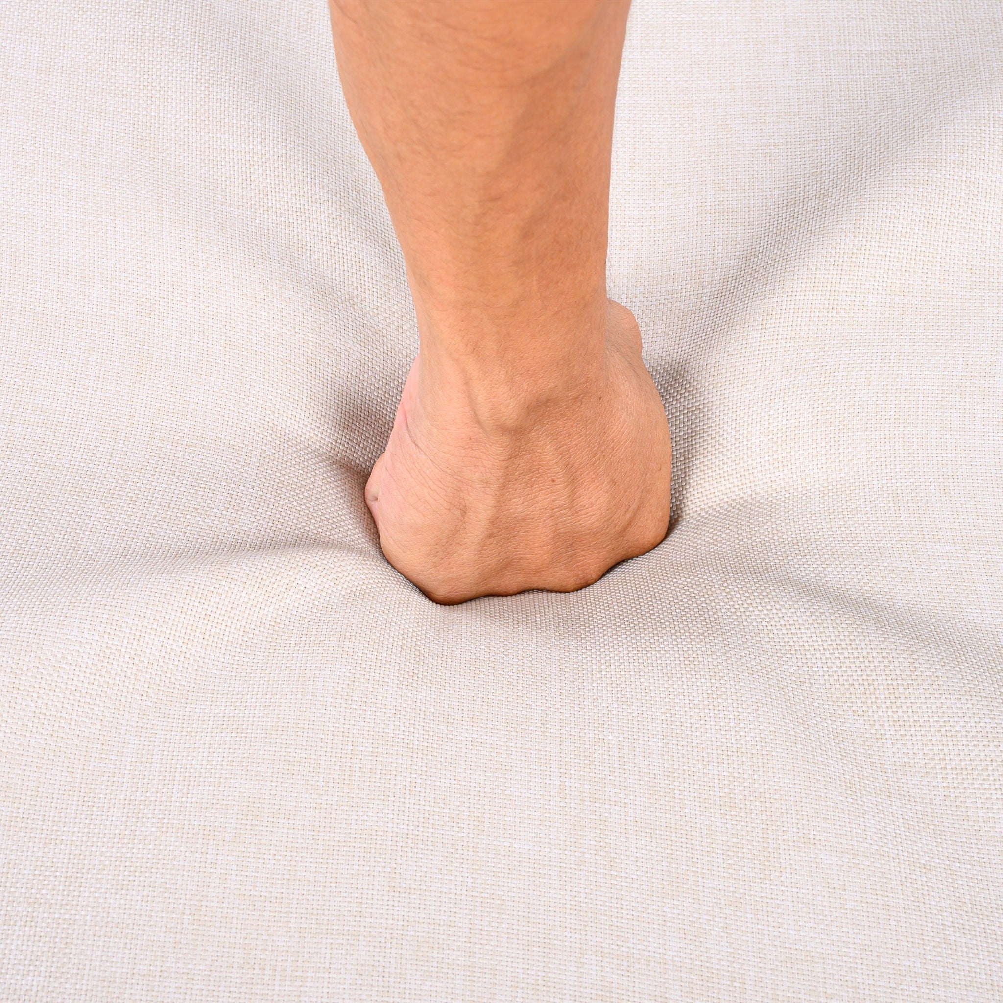 Outdoor Club Chair & Rope Arm And Cushions - Beige / Teak