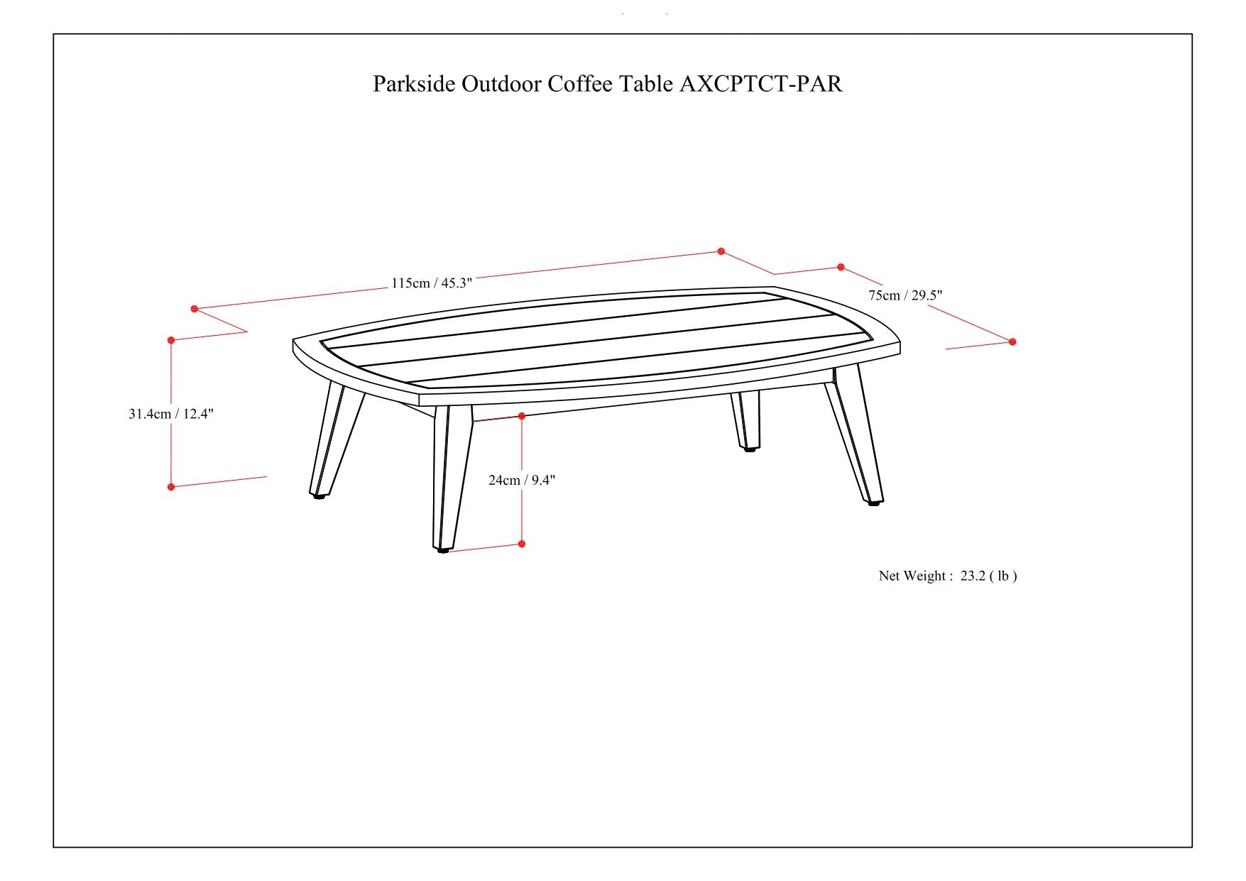Parkside - Outdoor Coffee Table - Light Teak - Best Buy Furniture