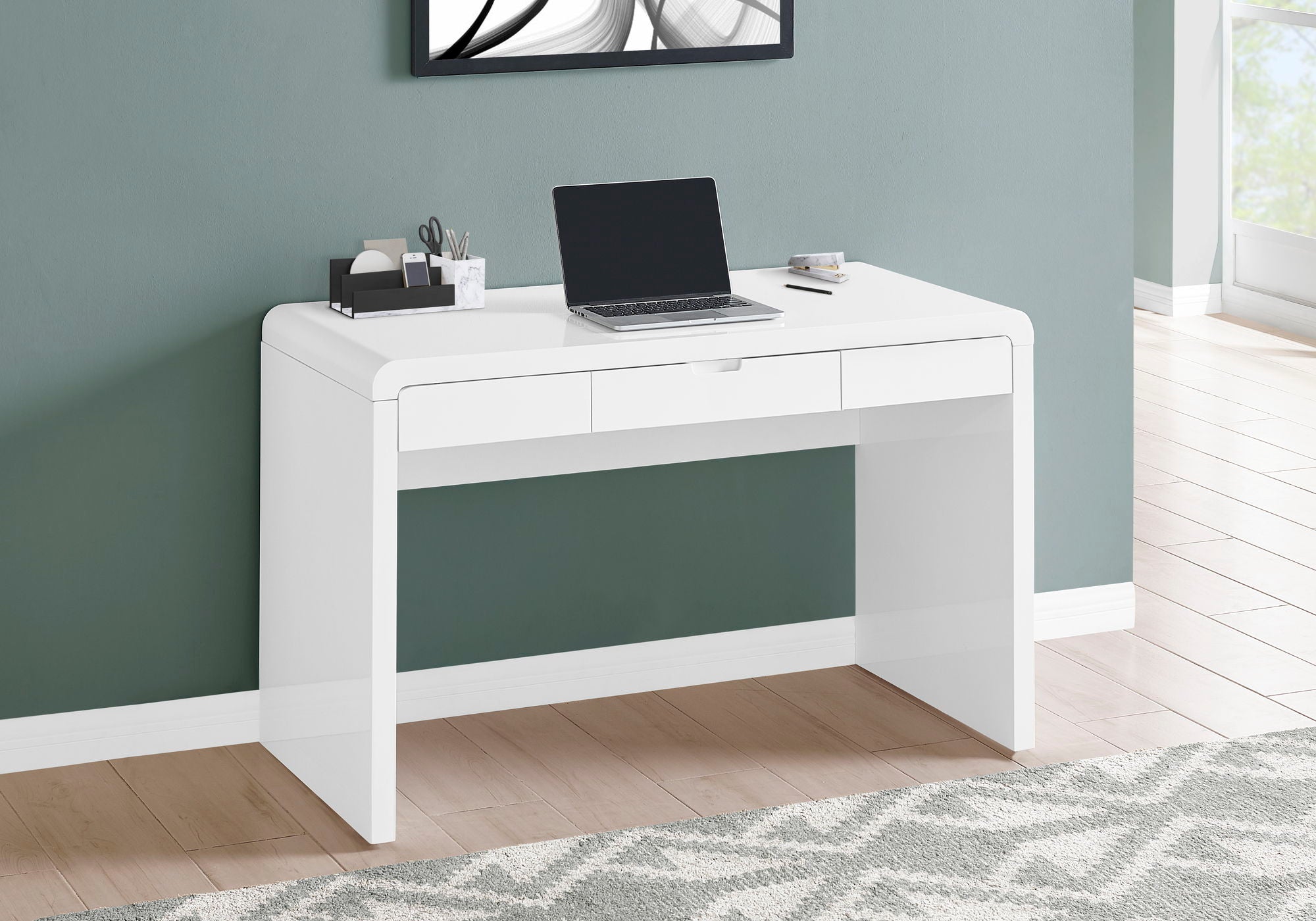 Computer Desk For Home Office, Storage Drawers, Contemporary & Modern - White - Best Buy Furniture