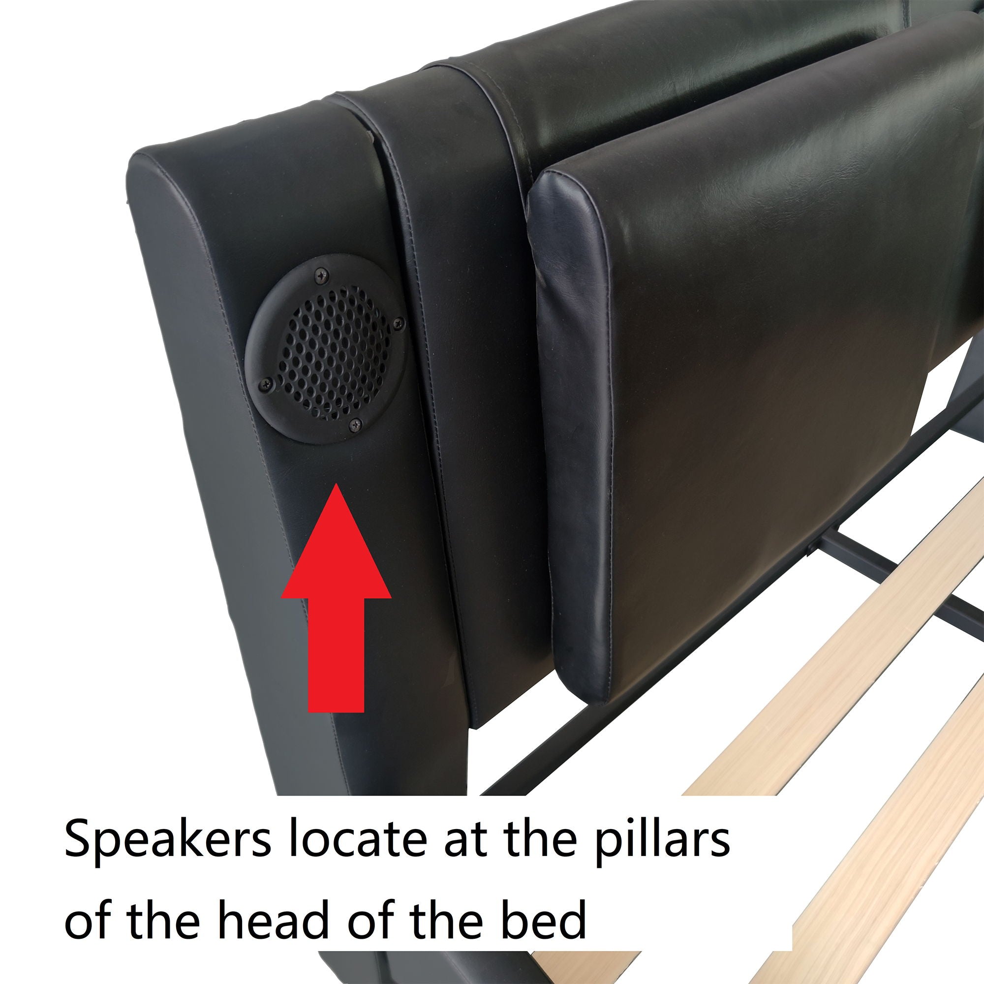 Platform Bed Frame With LED Lighting, Bluetooth Music, Vibration Massage