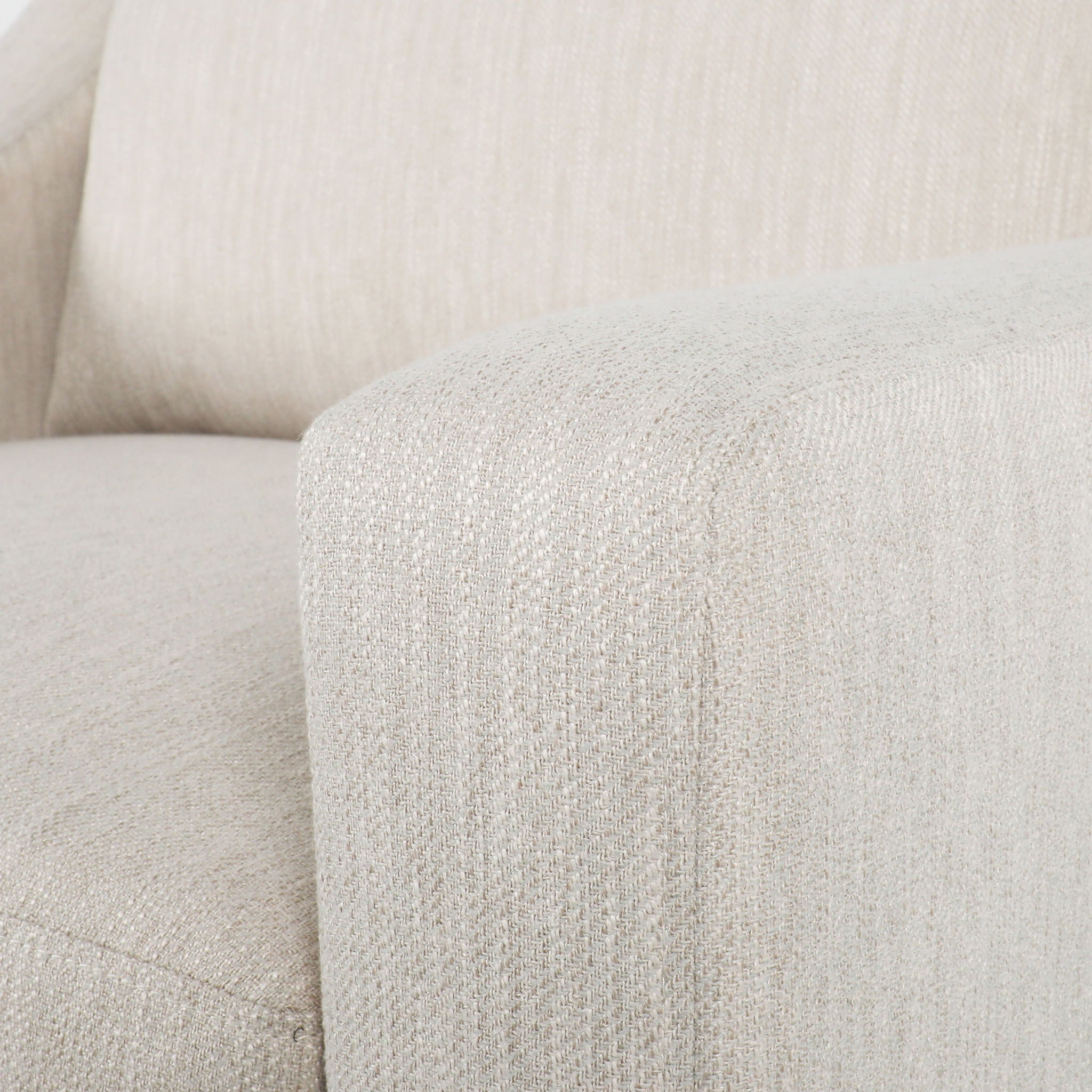 Nightowl - Upholstered Club Chair With Sloped Arms And Wood Legs - Beige
