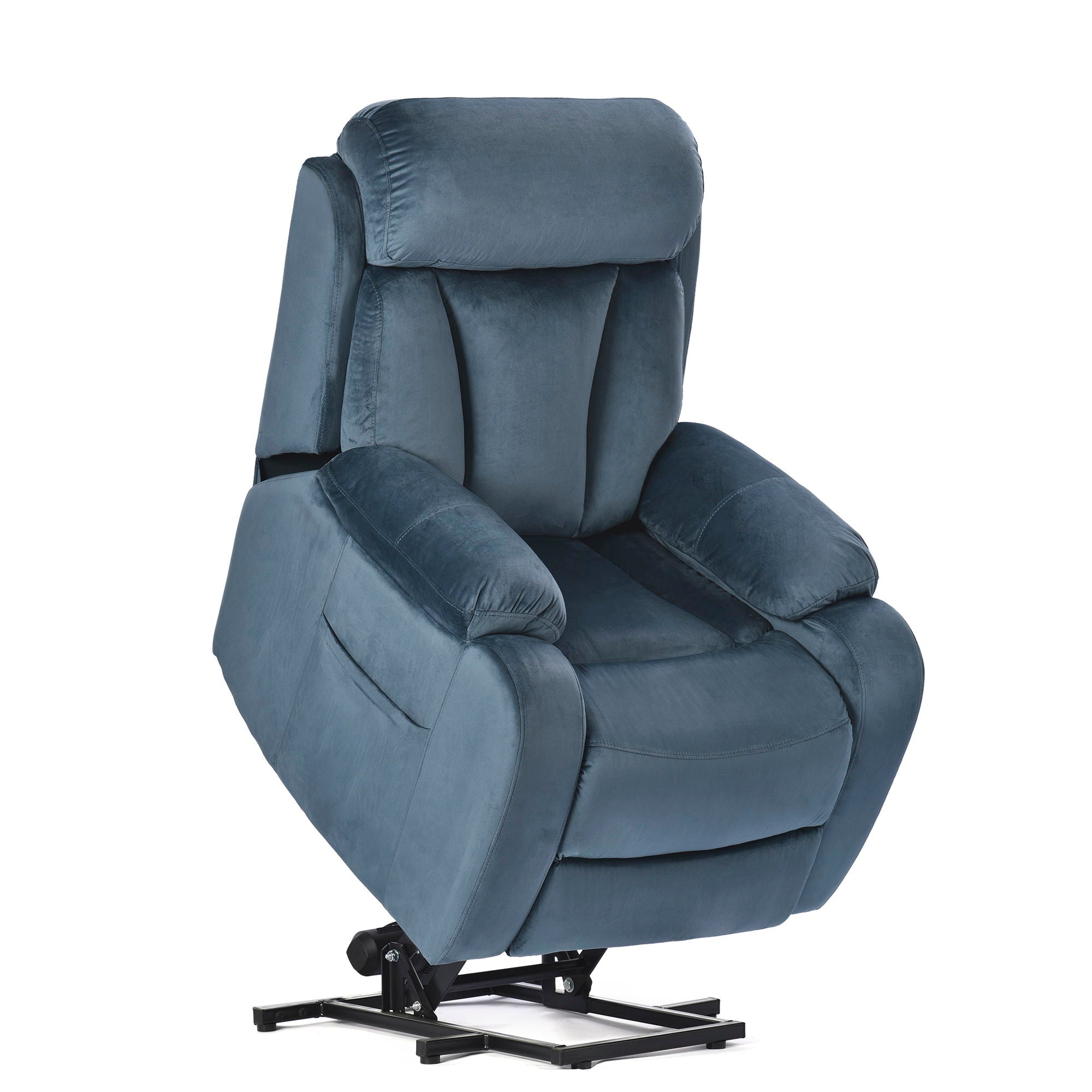 Power Lift Chair Recliner With Remote Control, Electric Reclining Sofa, Fabric Power Recliner For Living Room - Navy Blue - Best Buy Furniture