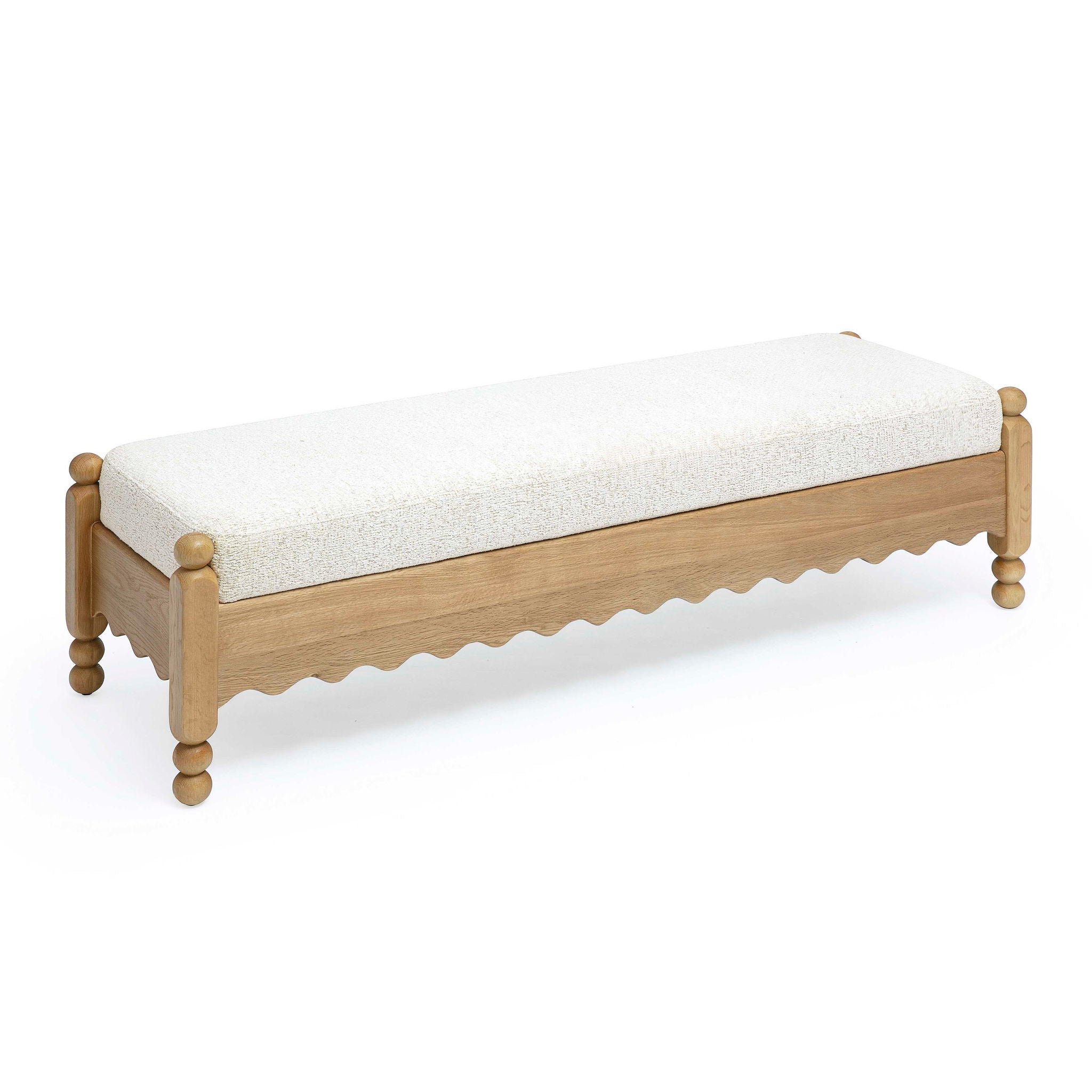 Thelma - Performance Basketweave Bench - Cream