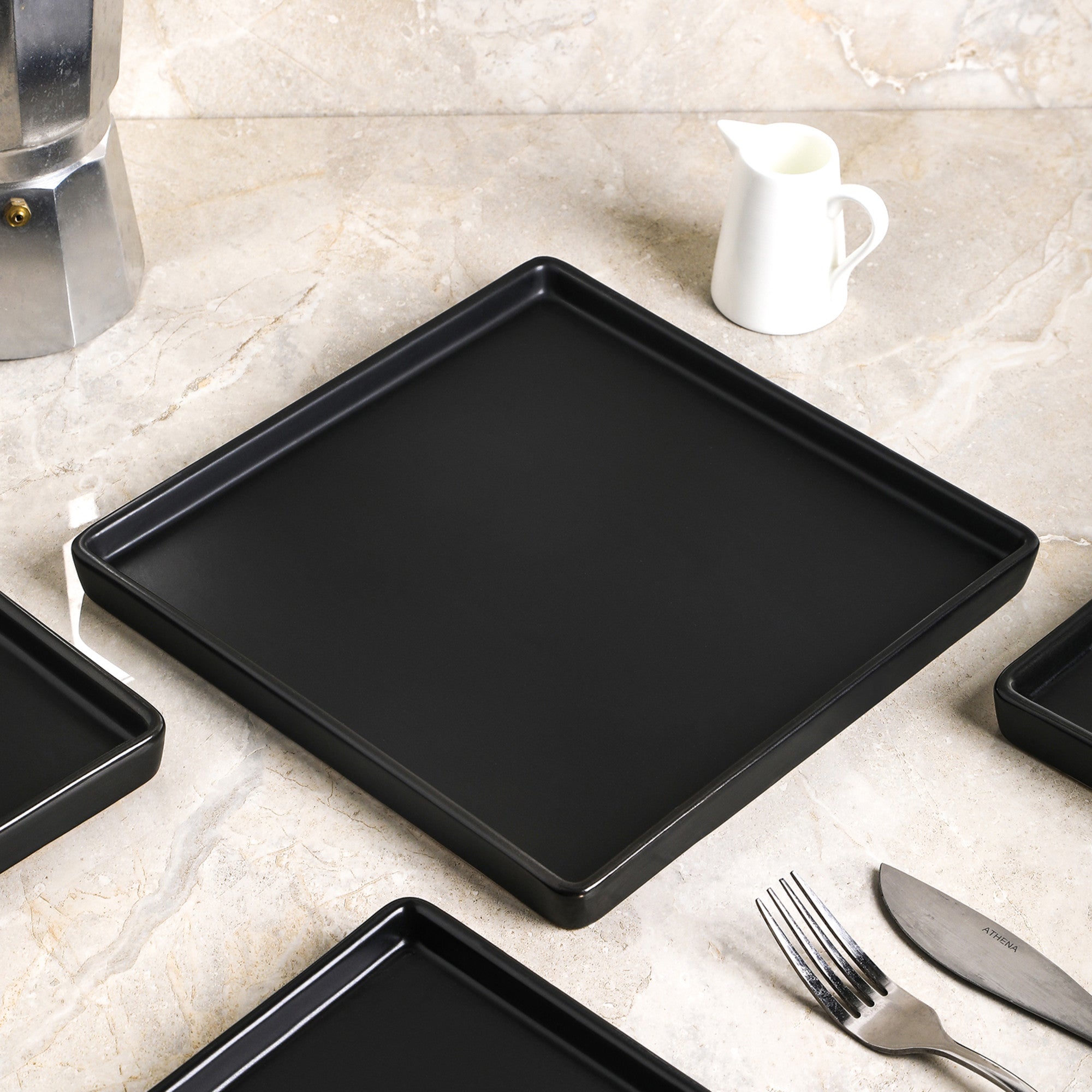 Grace Stoneware Dinner Plate - Black Matte