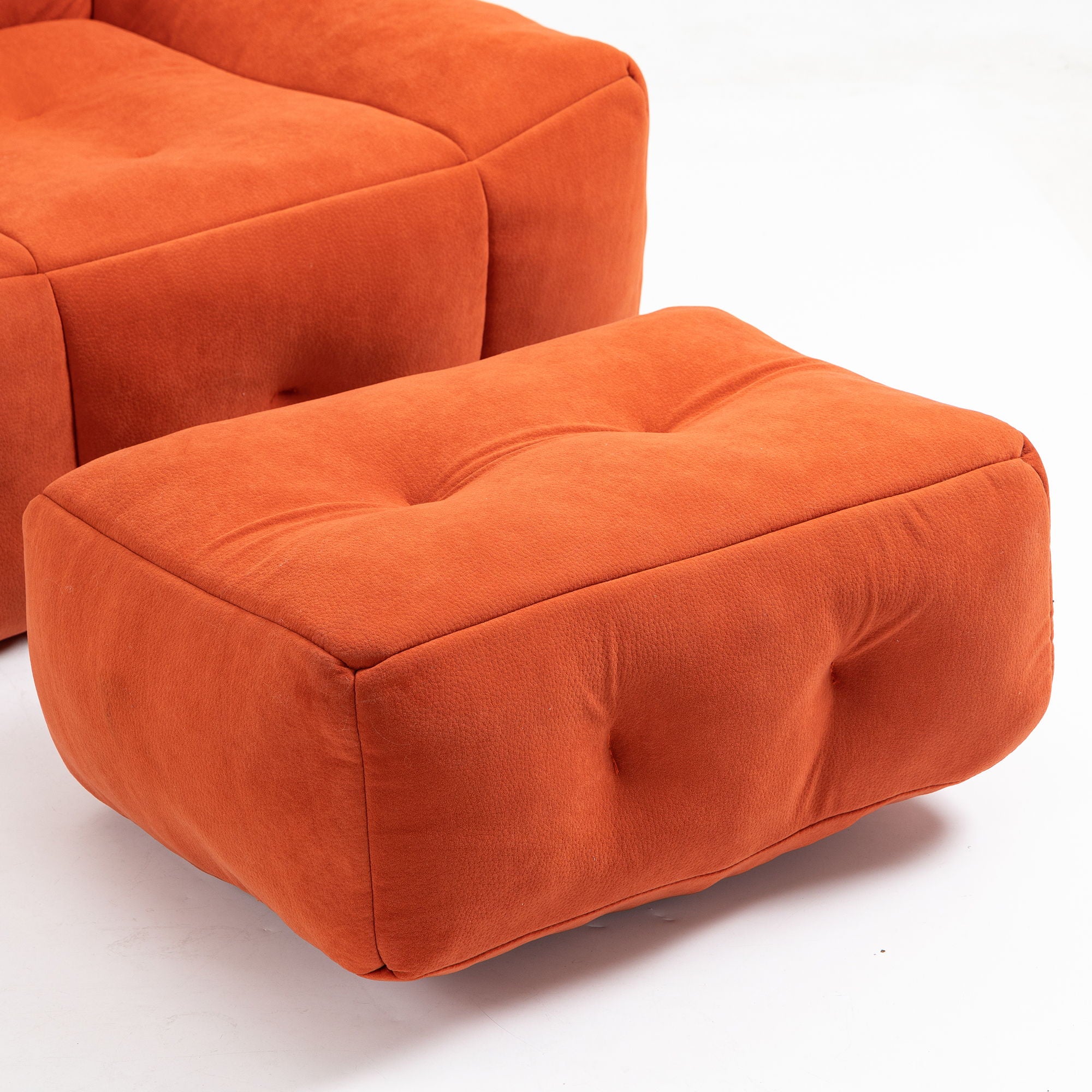 Modern Indoor Fluffy Bean Bag Chair With Memory Foam And Ottoman, Super Soft