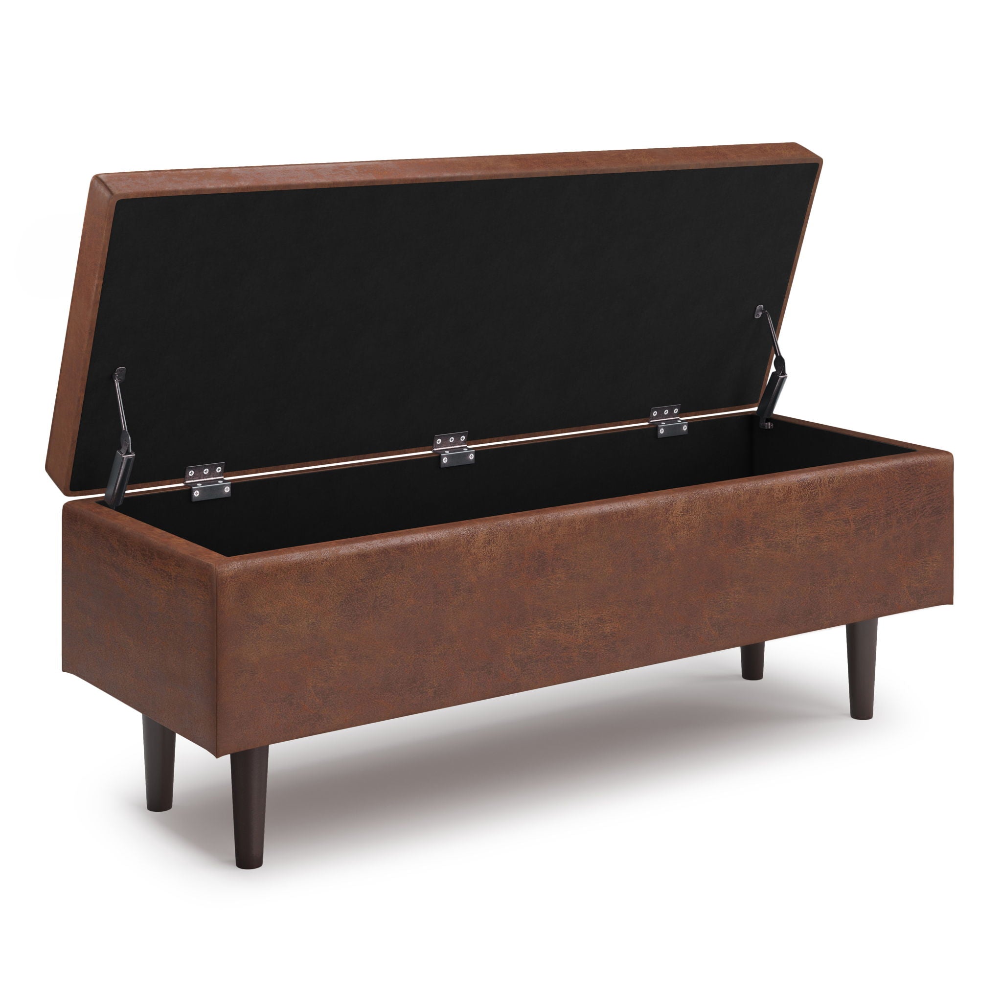 Shay - Large Square Coffee Table Storage Ottoman Mid-Century Style - Best Buy Furniture