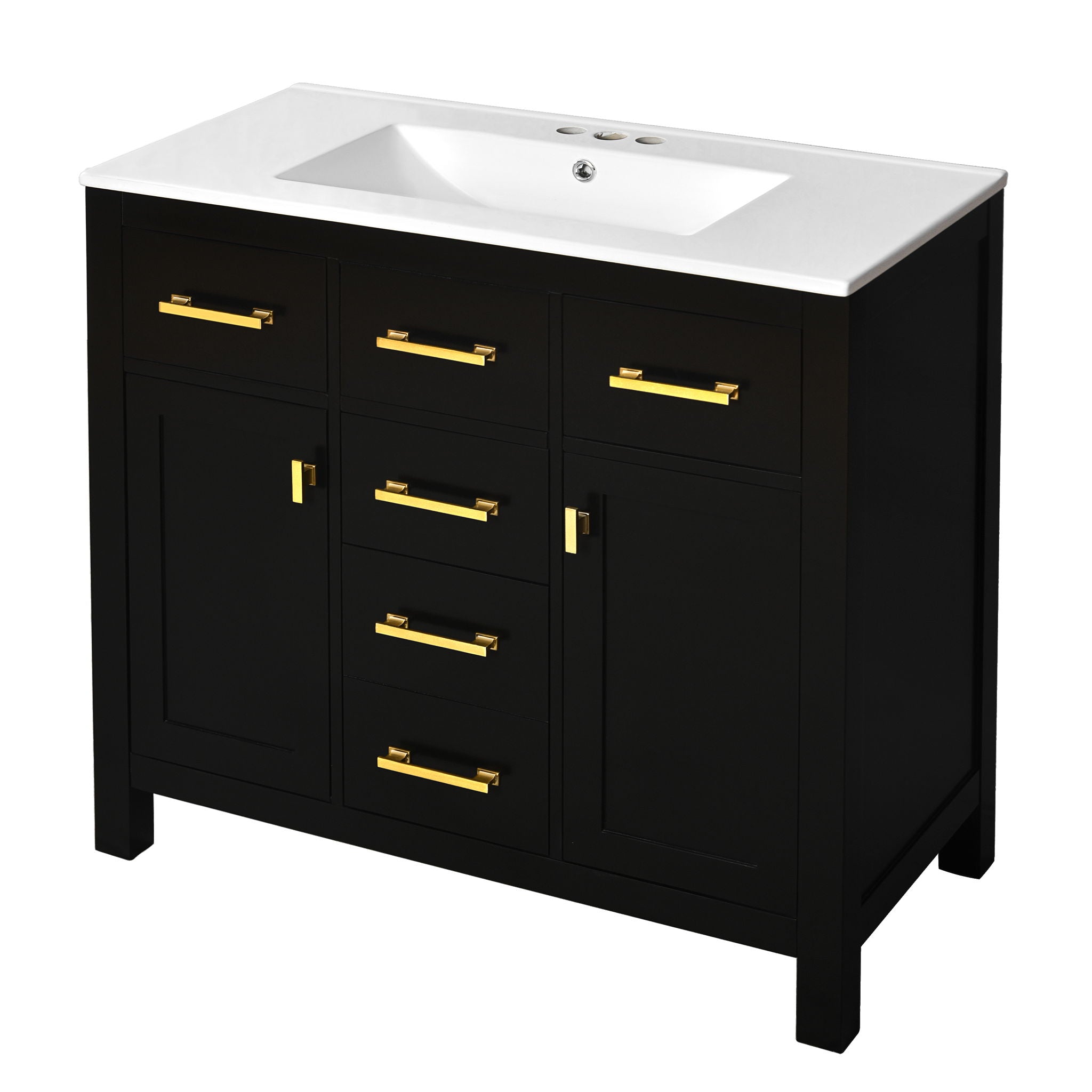 Bathroom Vanity With Sink Combo Set, Modern Bathroom Cabinet With 4 Drawers