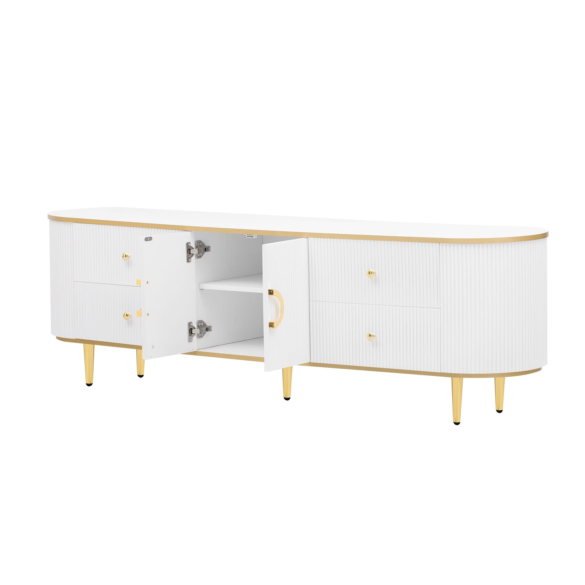 Modern TV Stand With 4 Drawers And 1 Cabinet