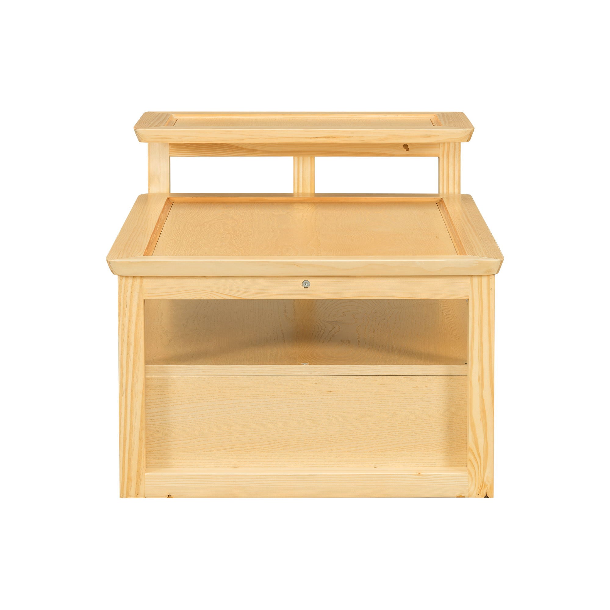 Coffee Table With 1 Storage Shelf, 2 Tabletops And 1 Rattan Drawer