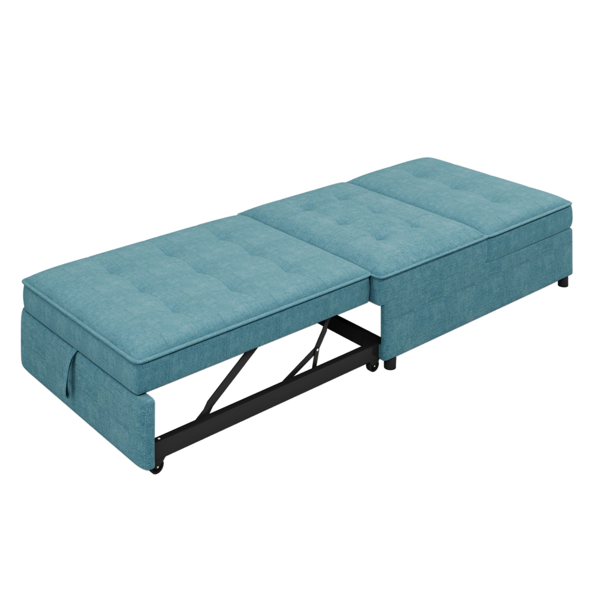 4 In 1 Sofa Bed, Multi Function Folding Ottoman Bed With Storage Pocket And USB Port For Small Room Apartment
