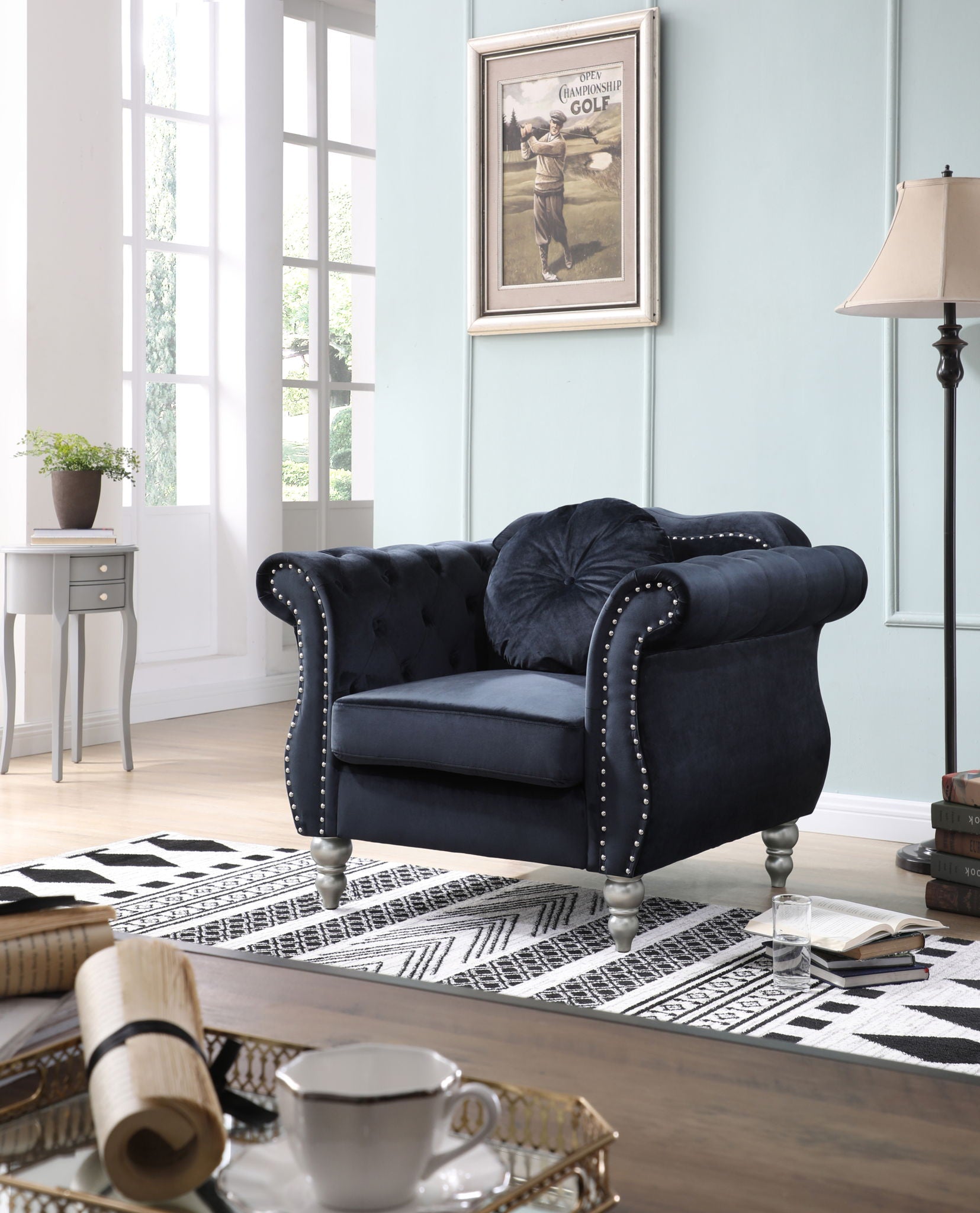 Chic Transitional Flared Arm Chair - Best Buy Furniture