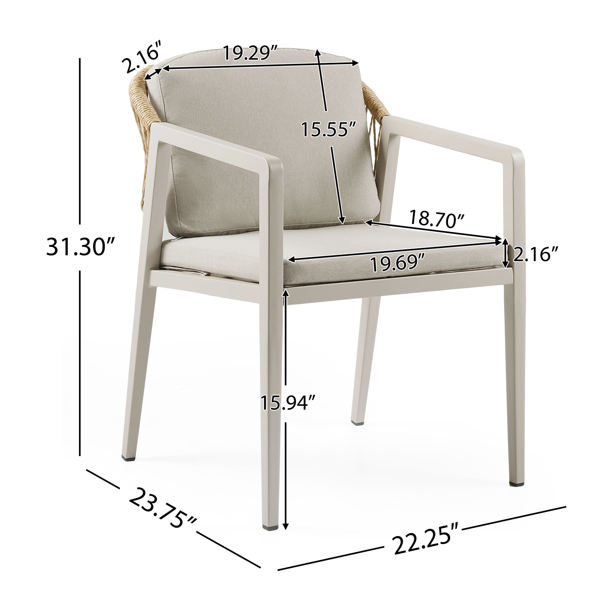 Modern Outdoor Dining Set With Expandable Acacia Wood Table