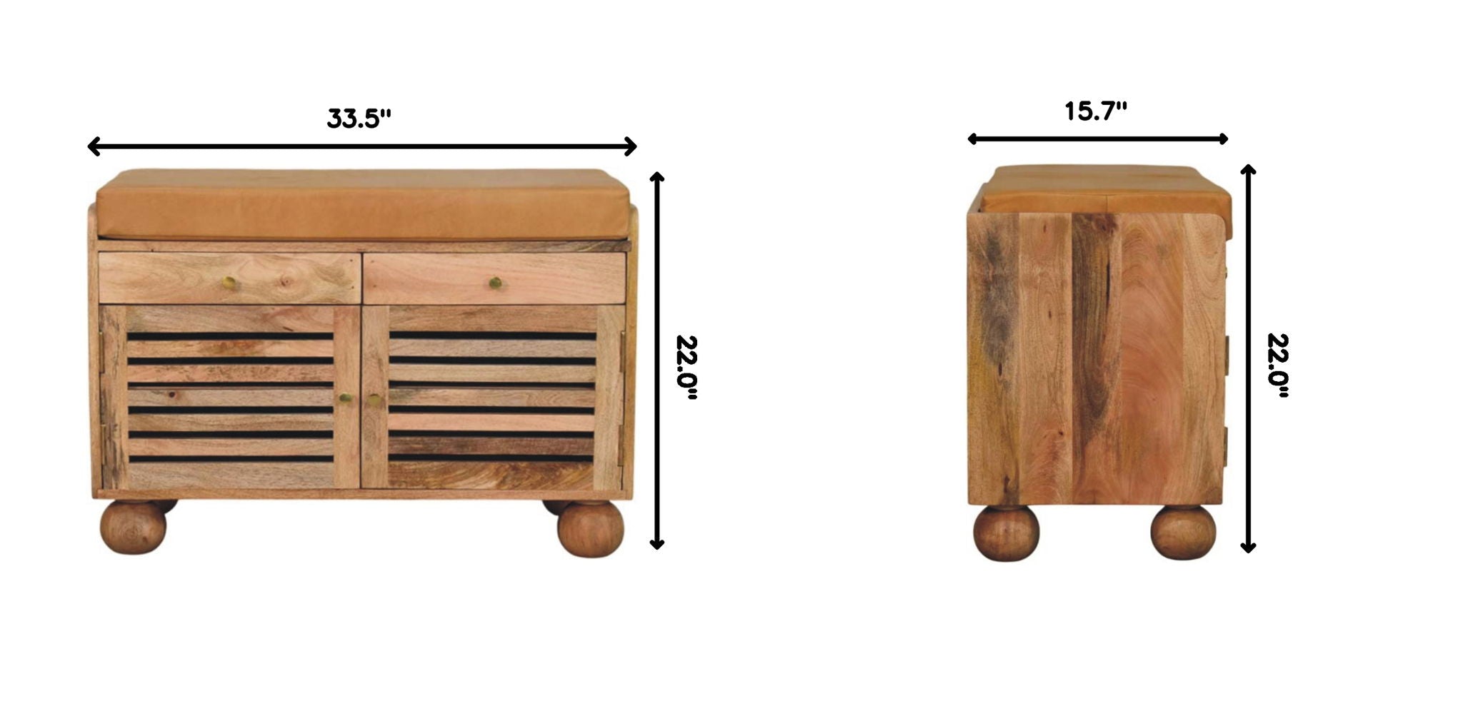 Shutter Shoe Rack With 2 Drawers - Beige