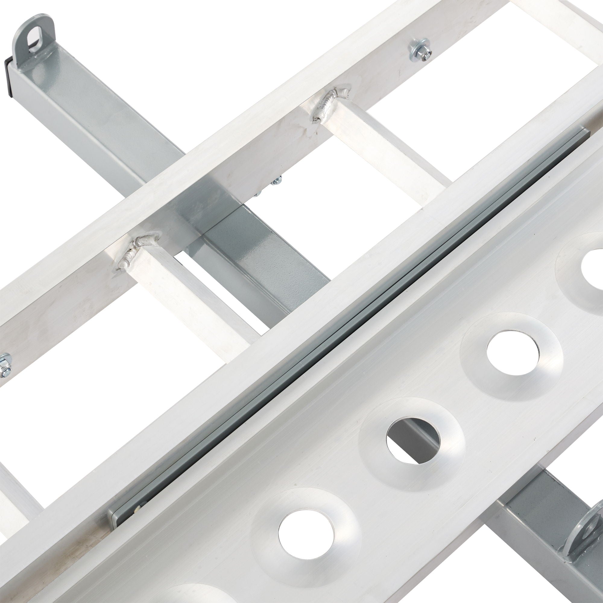 Motorcycle Hitch Mount Carrier With Ramp, Rust-Resistant - Silver