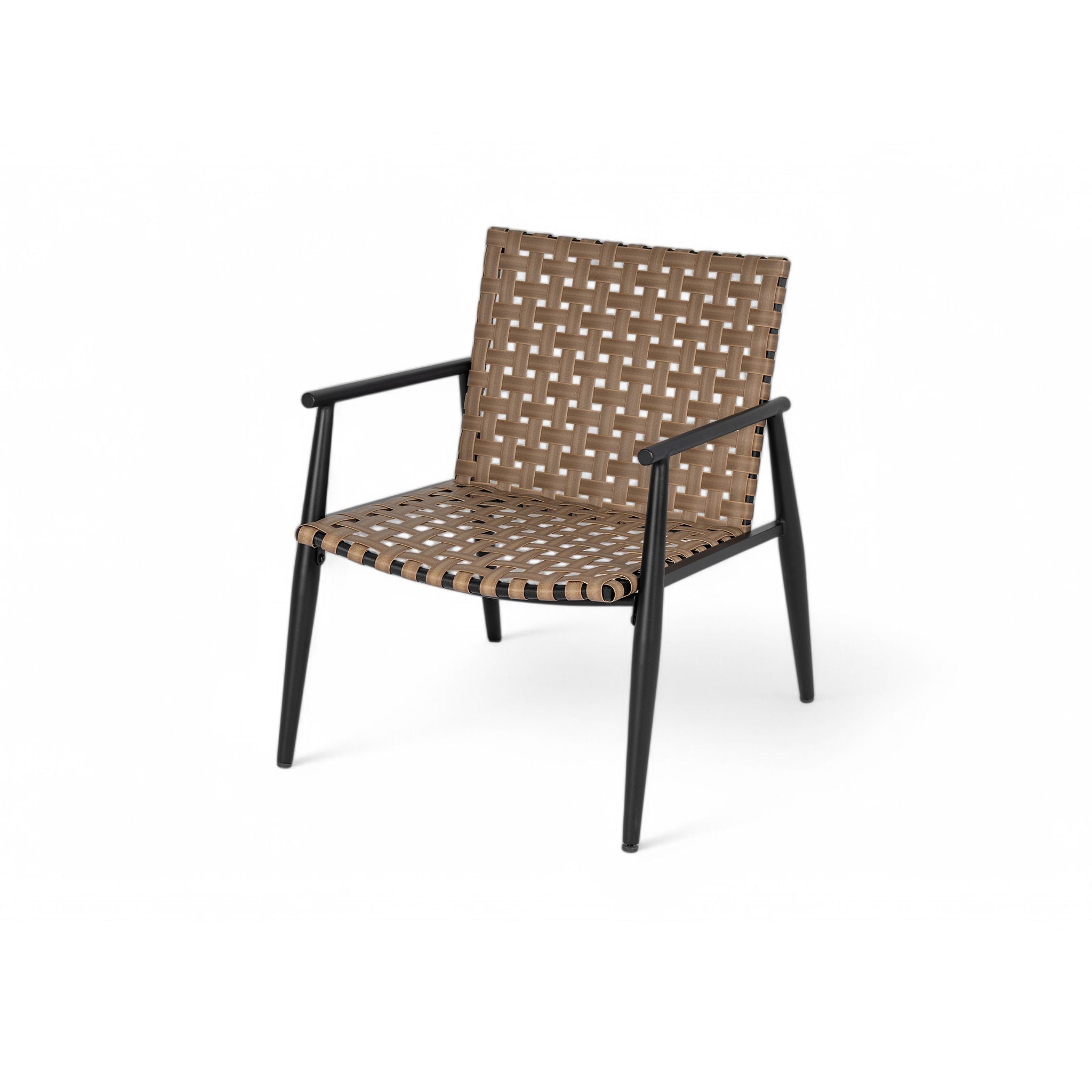 Outdoor Chat Set, 2 Chairs & Side Table - Black / Brown