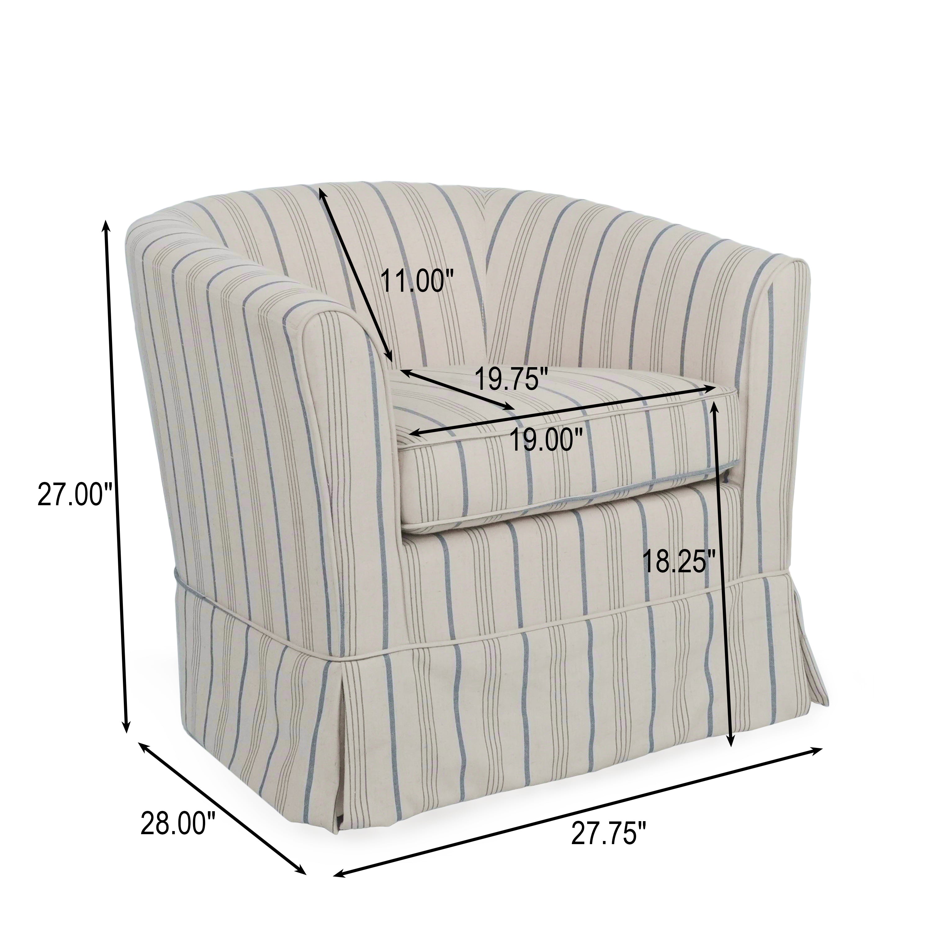 Zeniqua 27" Upholstered Swivel Chair with Loose Cover