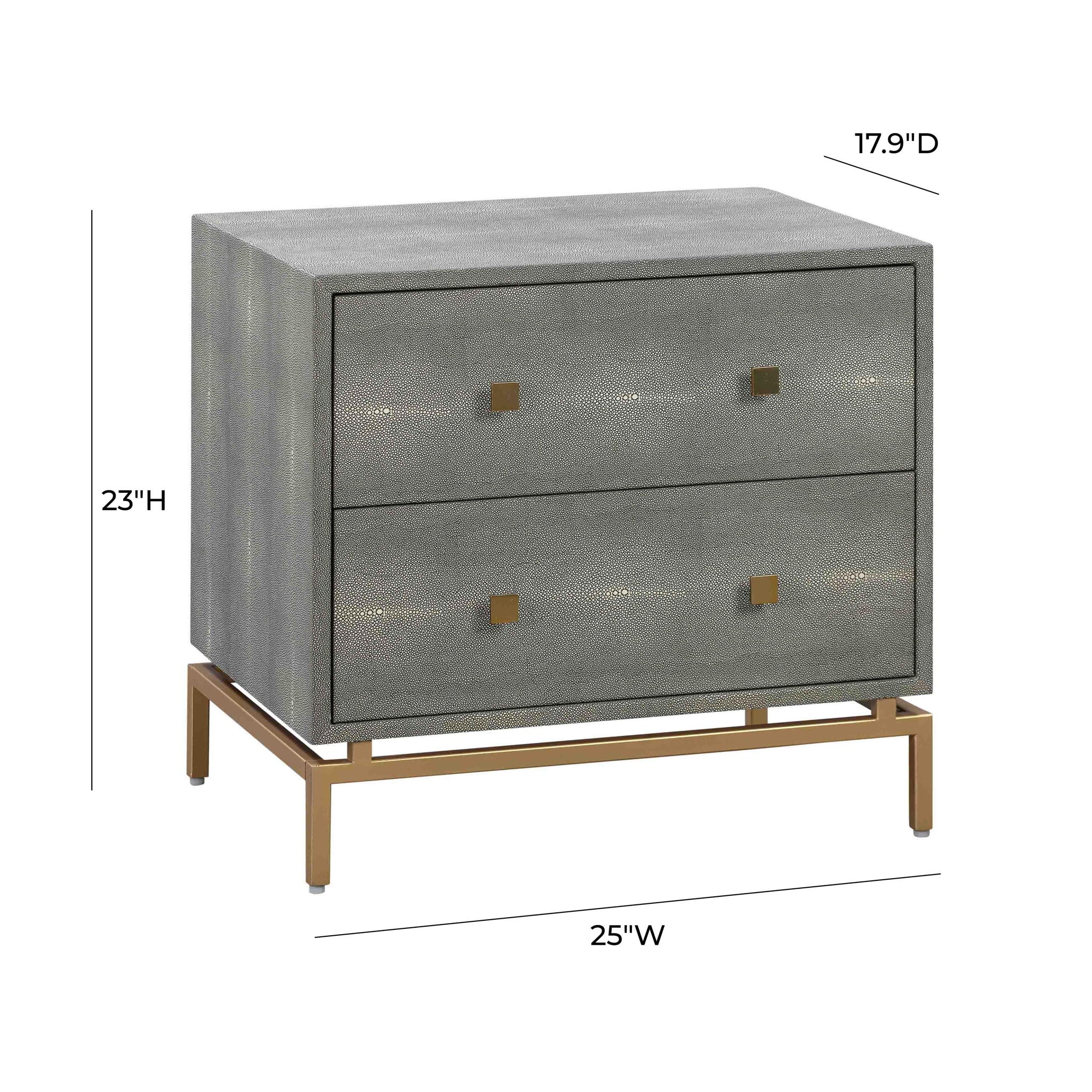 Pesce - Shagreen Nightstand - Gray