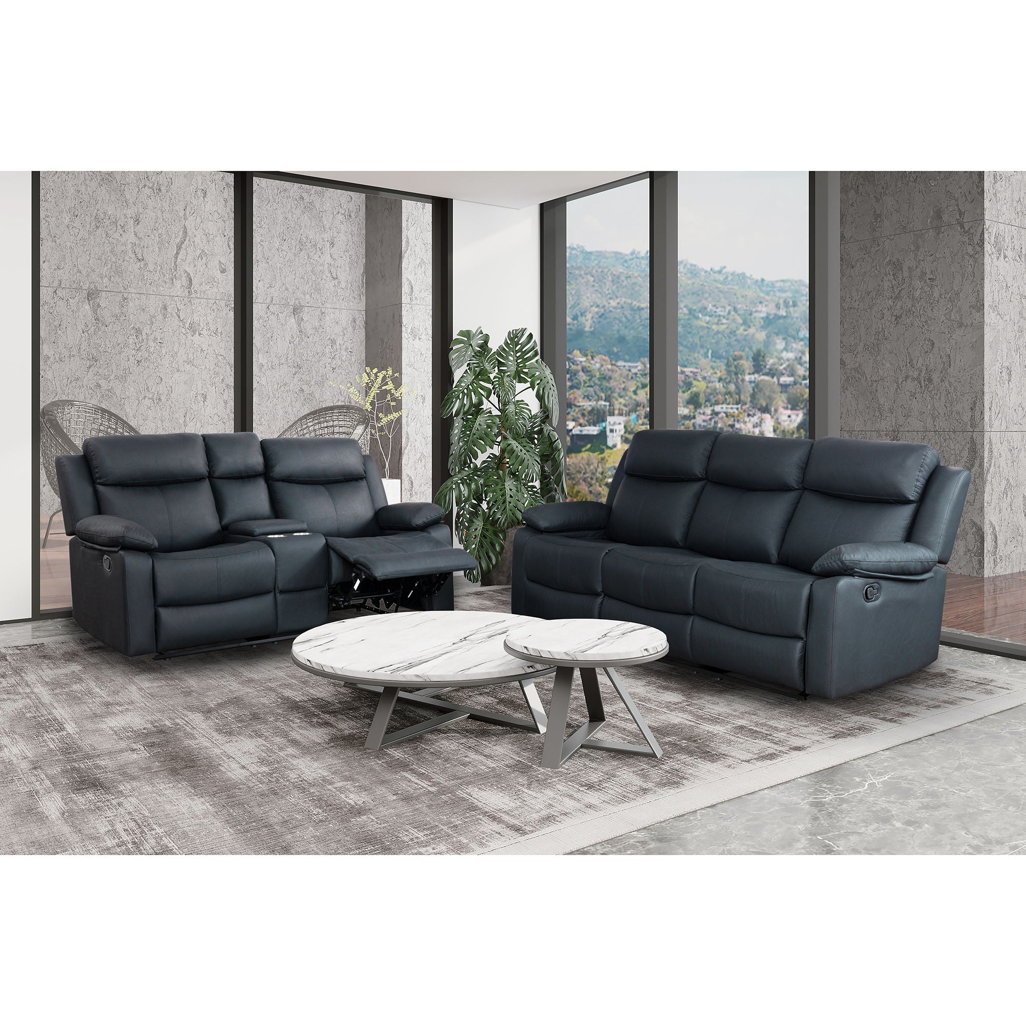 Blanche - Reclining Set With LED Lights With Pillow Top Arms
