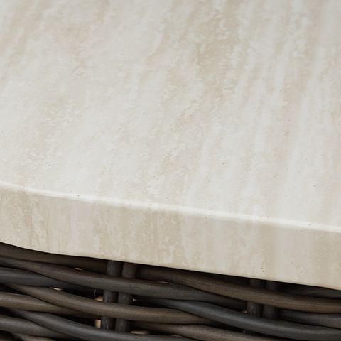 Kimora - Square End Table - Beige / Dark Brown