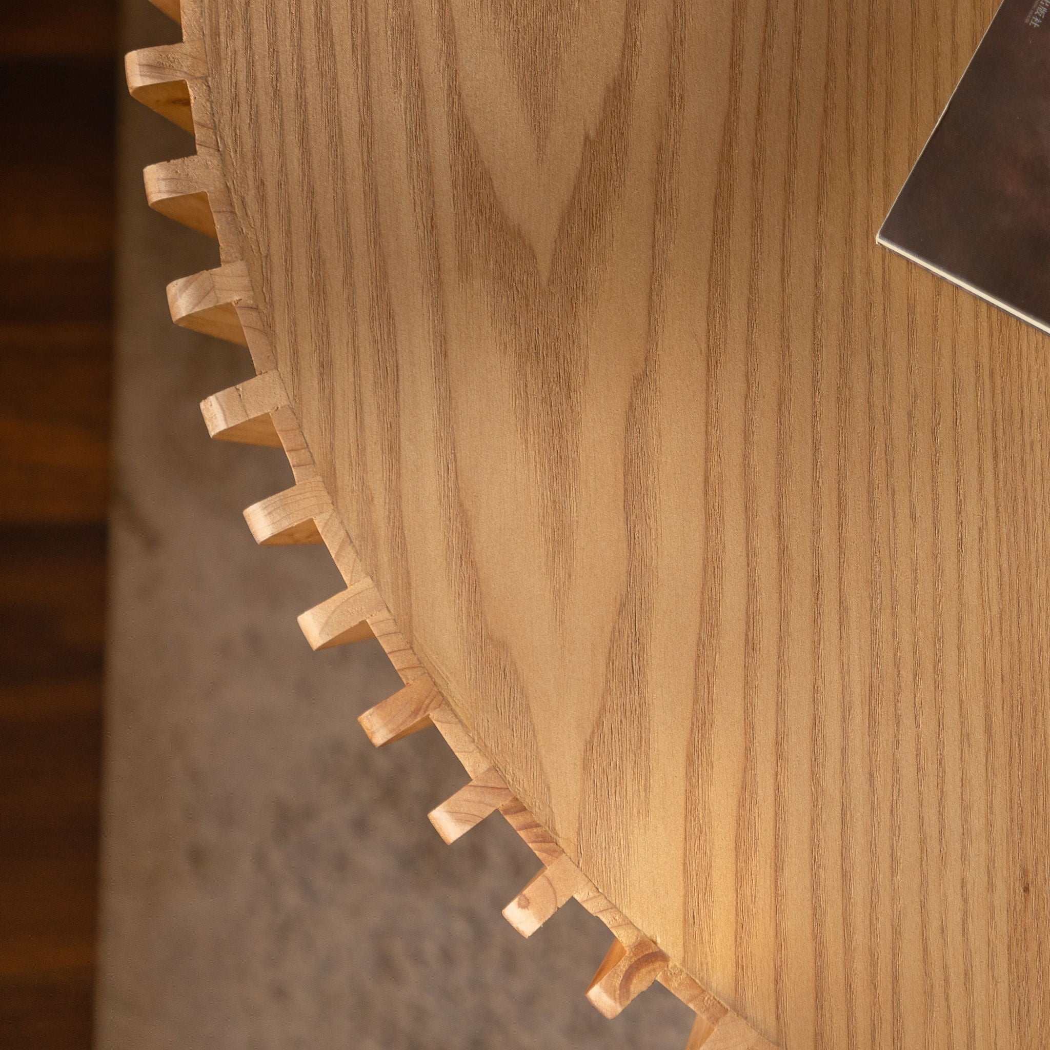 Cylindrical Coffee Table With Vertical Texture Relief