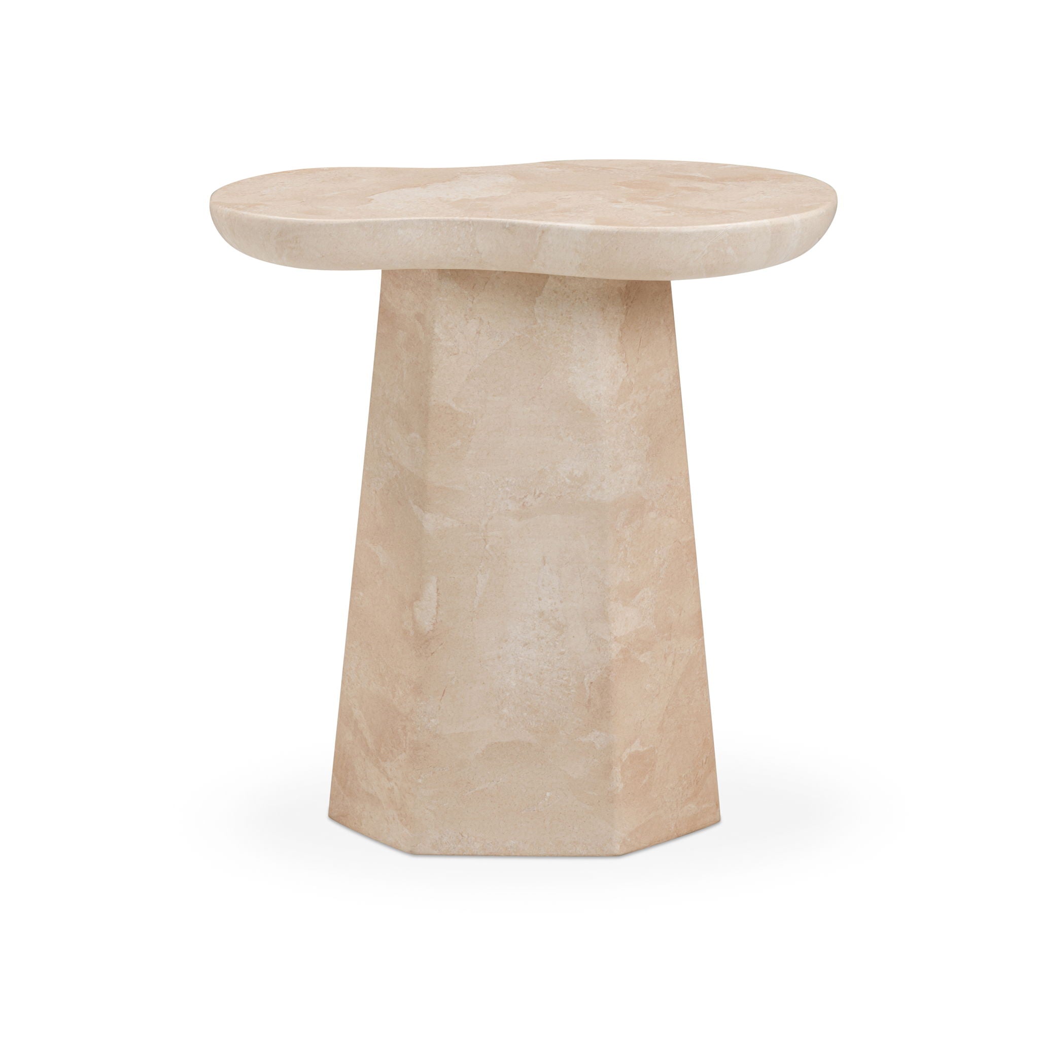 Zaya - Faux Marble Side Table - Rose