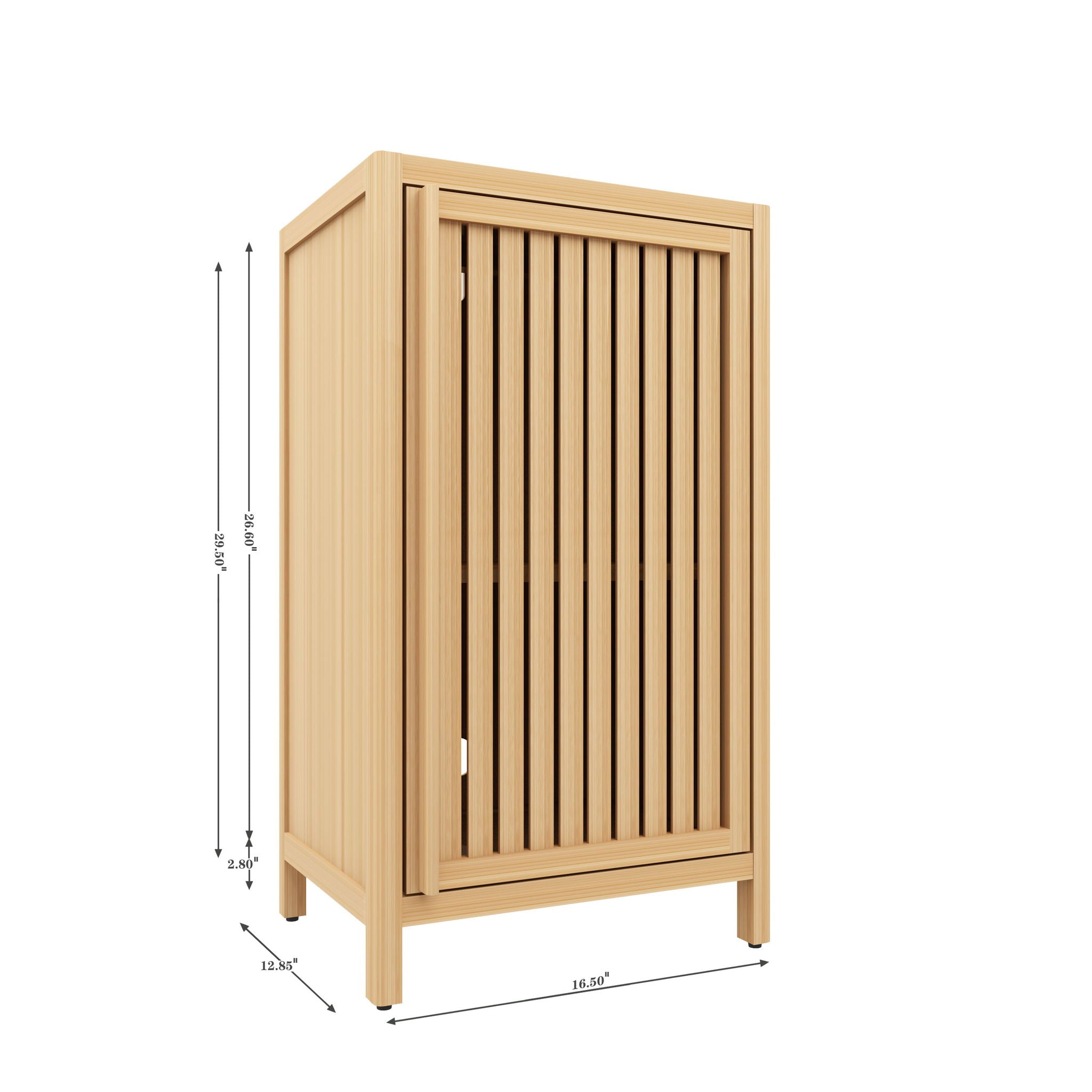 Bamboo Freestanding Storage Cabinet With Door And Shelf For Bathroom, Living Room, Kitchen - Natural / Natural Wood
