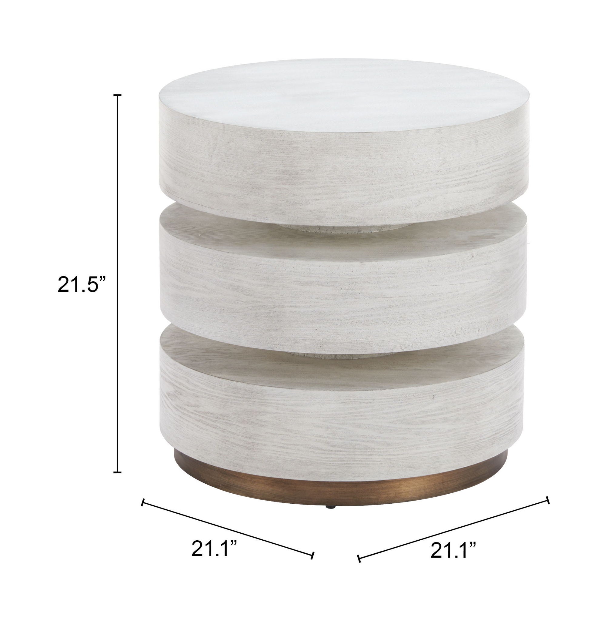 Laha - Side Table - Oak White