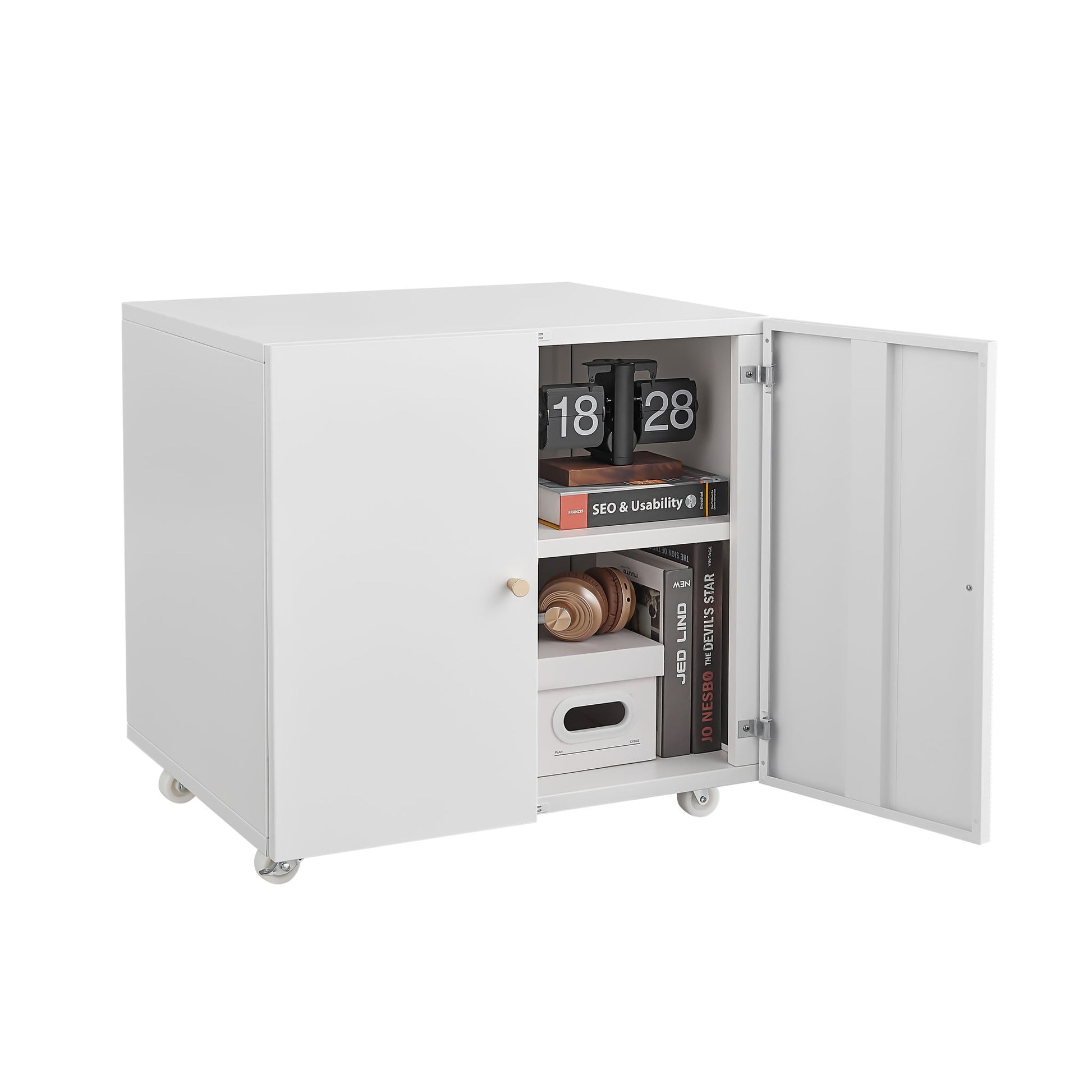 Office Furniture Copier Cabinet 2 Door Steel Copier Stand Mobile Pedestal File Printer Stand - Best Buy Furniture