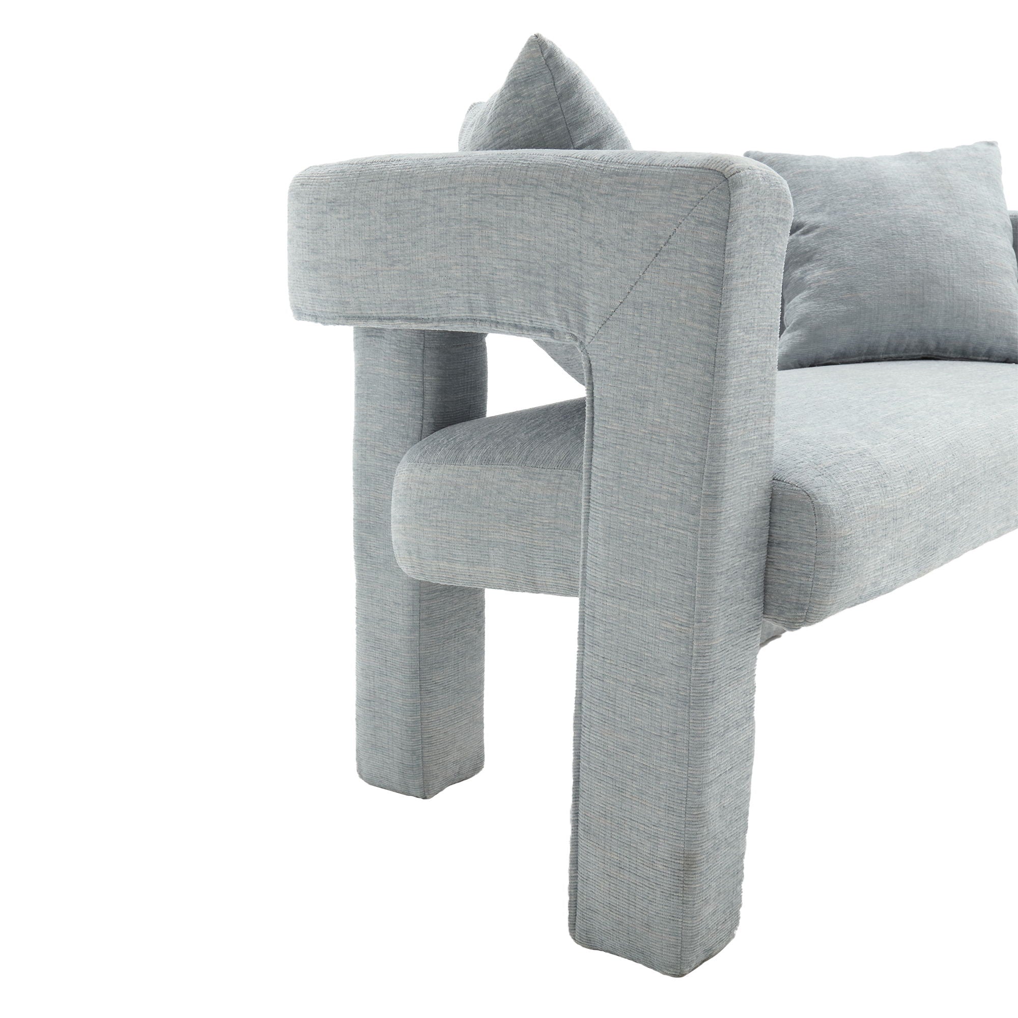 Modern Chenille Loveseat Sofa, Comfy Upholstered 2 Seater