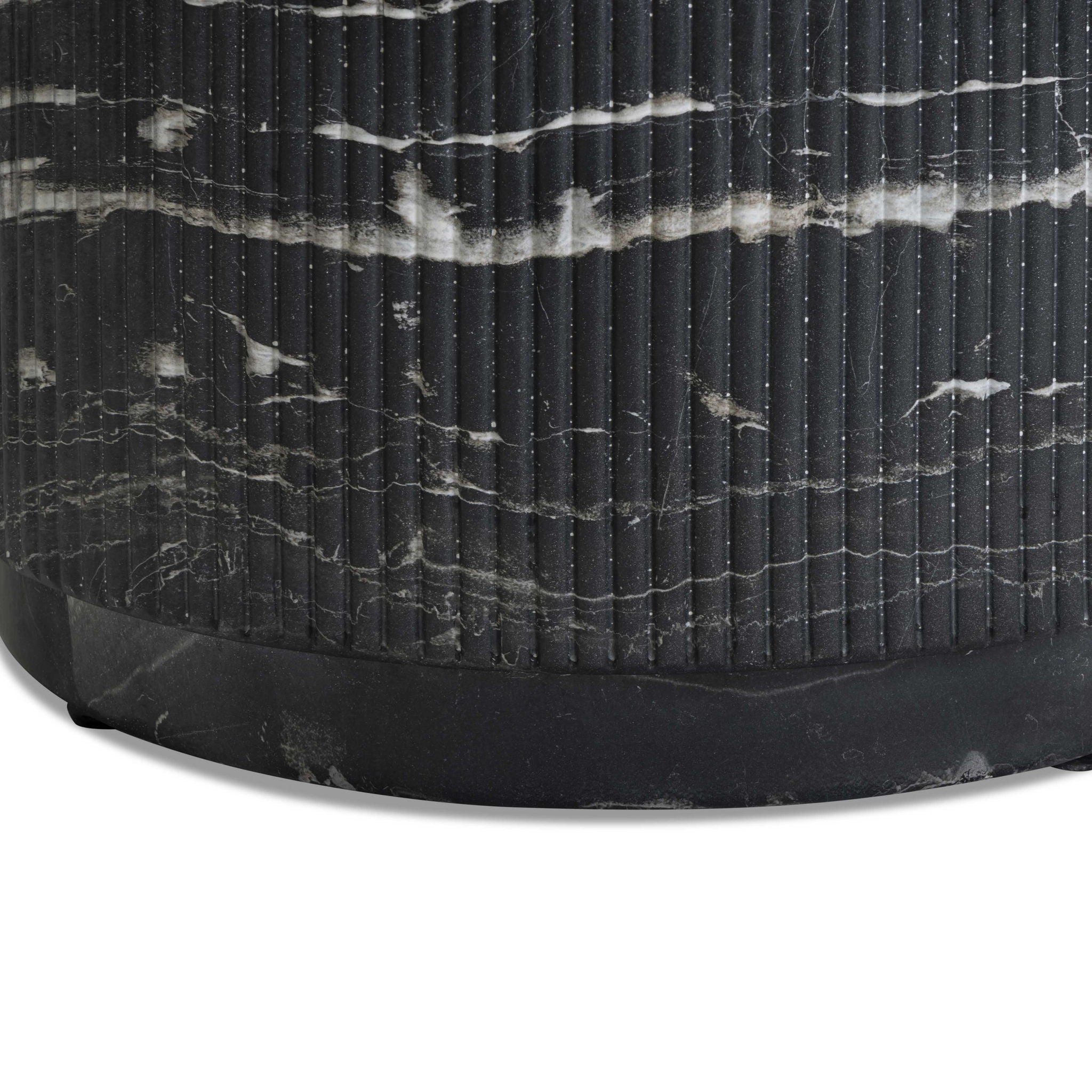 Hades - Indoor / Outdoor Faux Marble Concrete Coffee Table - Black