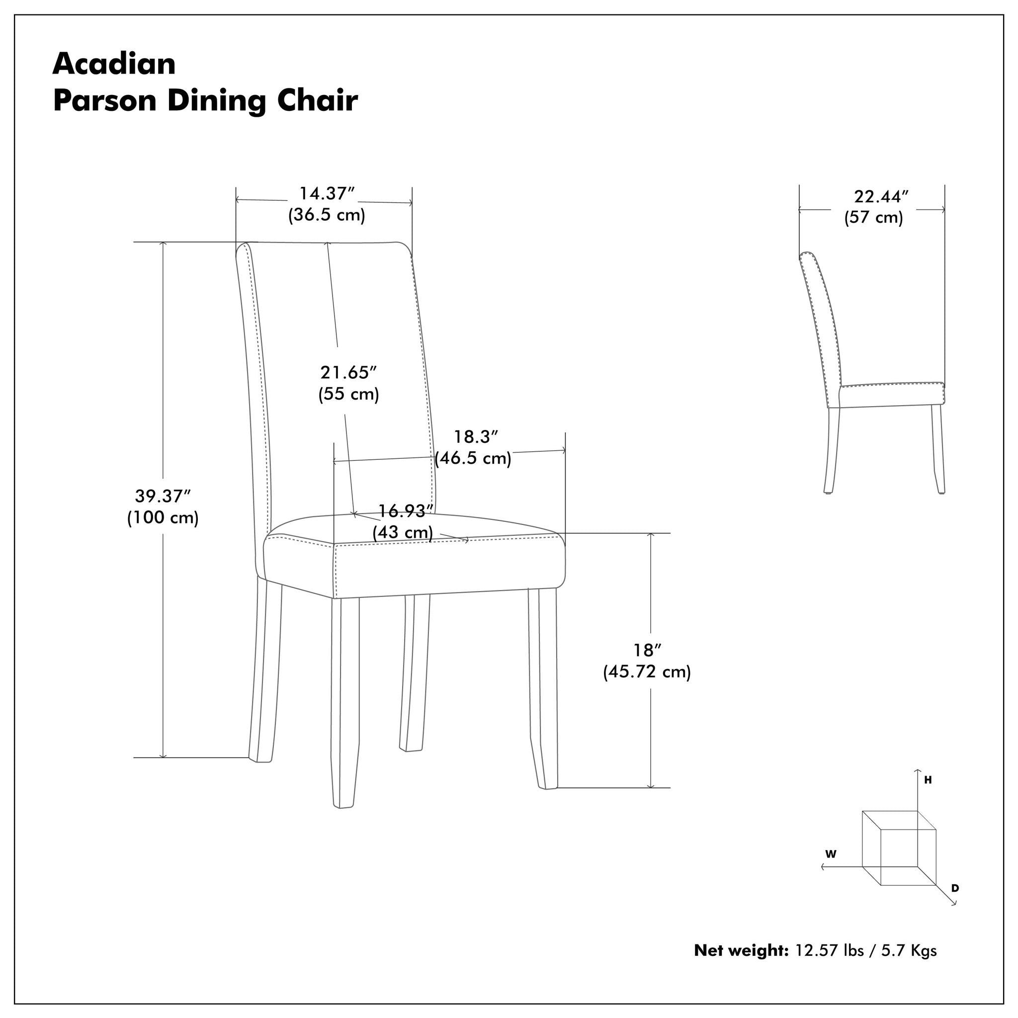 Acadian - Parson Dining Chair (Set of 2) - Distressed Black