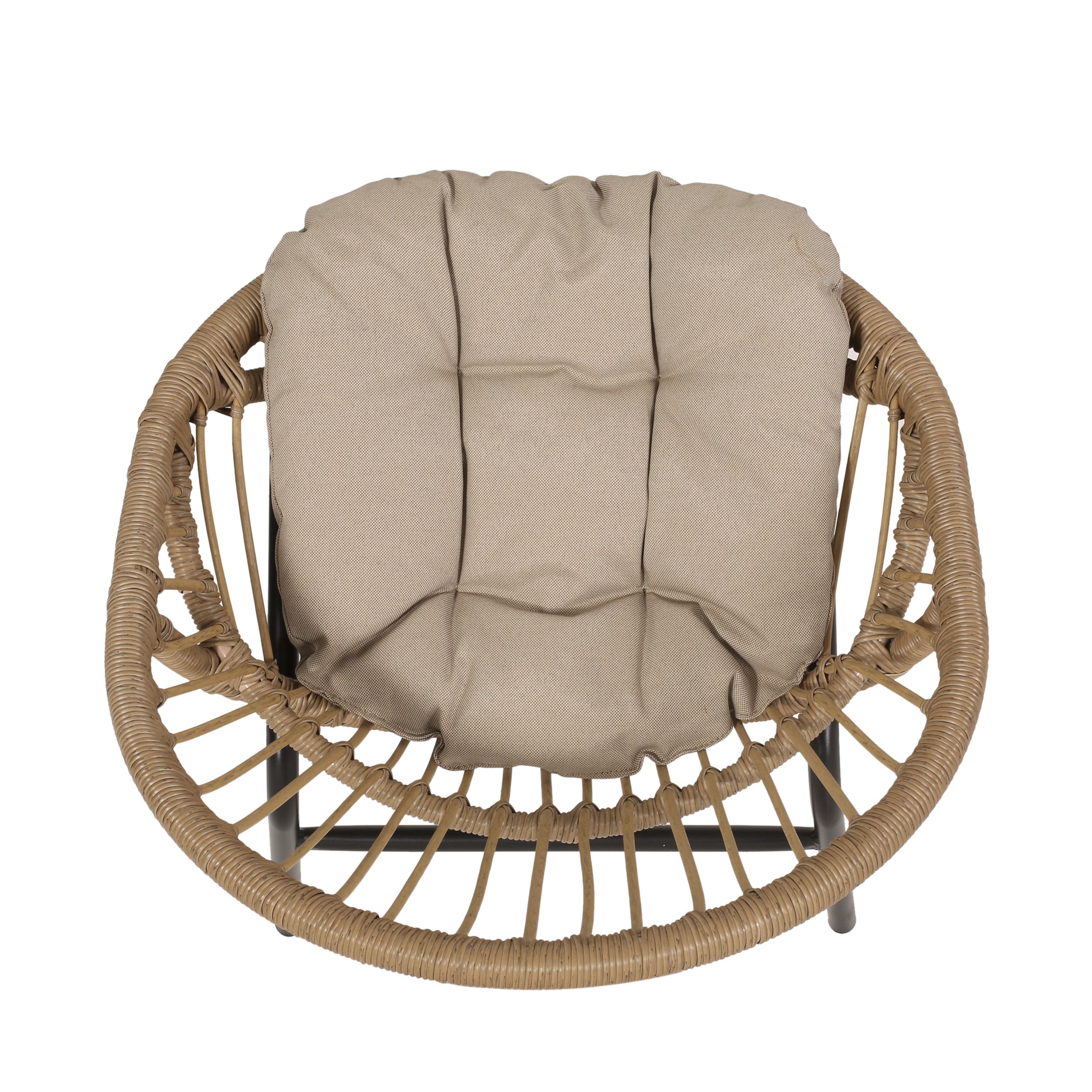 Outdoor Accent Chair with Curved Back and Basket Frame Set of 2