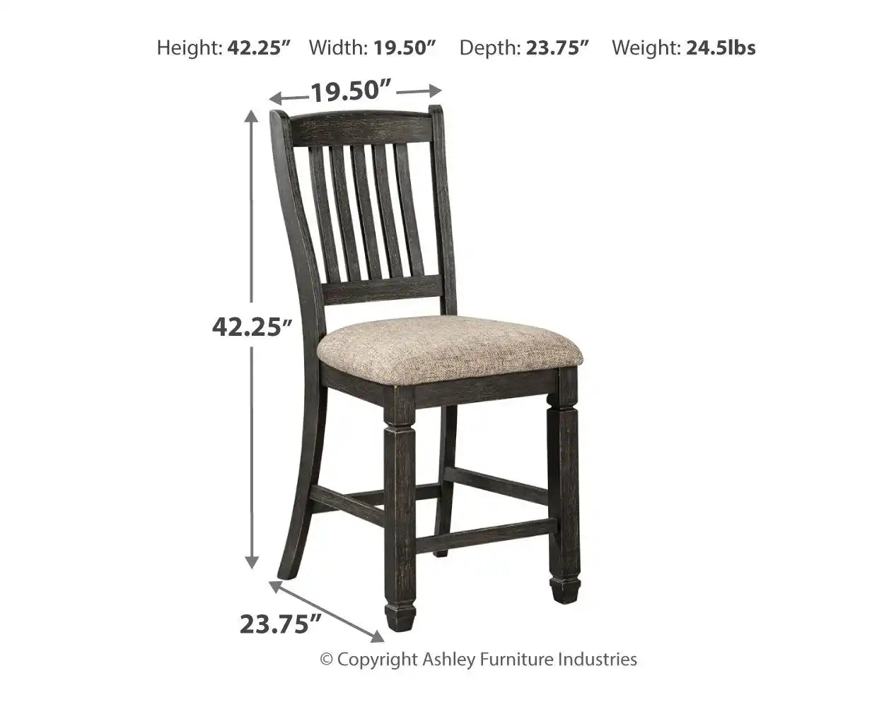 Tyler Creek - Black / Grayish Brown - Upholstered Barstool (Set of 2)