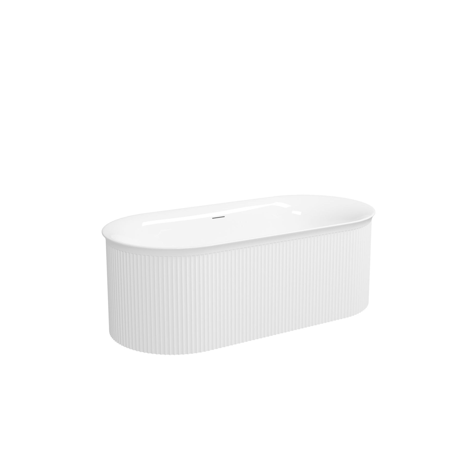 Acrylic Freestanding Bathtub-Acrylic Soaking Tubs, Fluted Style Freestanding Bathtub With Integrated Slotted Overflow And Brushed Nickel Toe-Tap Drain, 02149-Bn - Glossy White - Best Buy Furniture